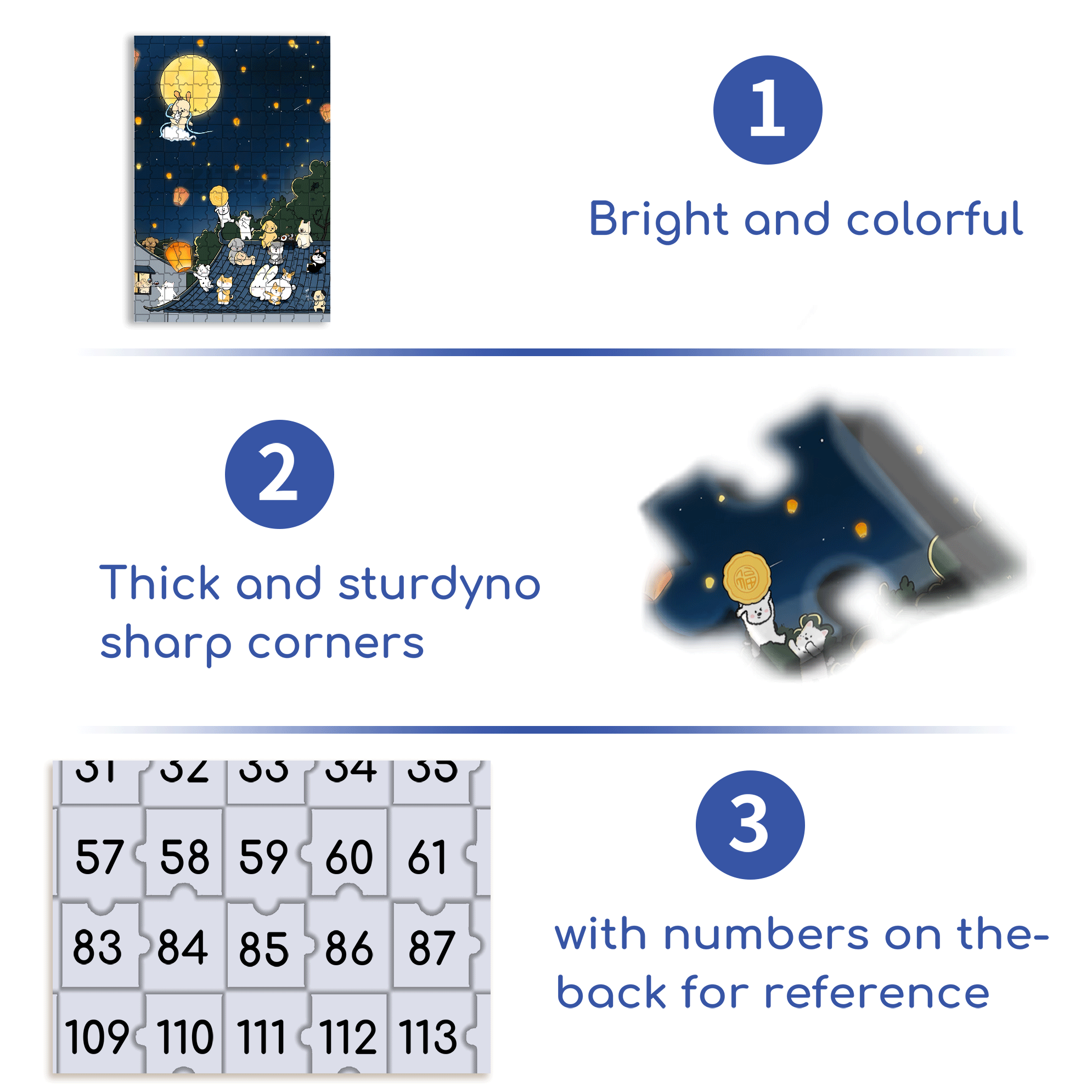 Celebrating Mid Autumn Festival 500pcs/1000pcs Jigsaw Puzzle, Scratch-Resistant, Interactive Family Game & Brain-Boosting DIY Decor, Perfect for Halloween, Christmas & New Year Gifts, Family Puzzle Game