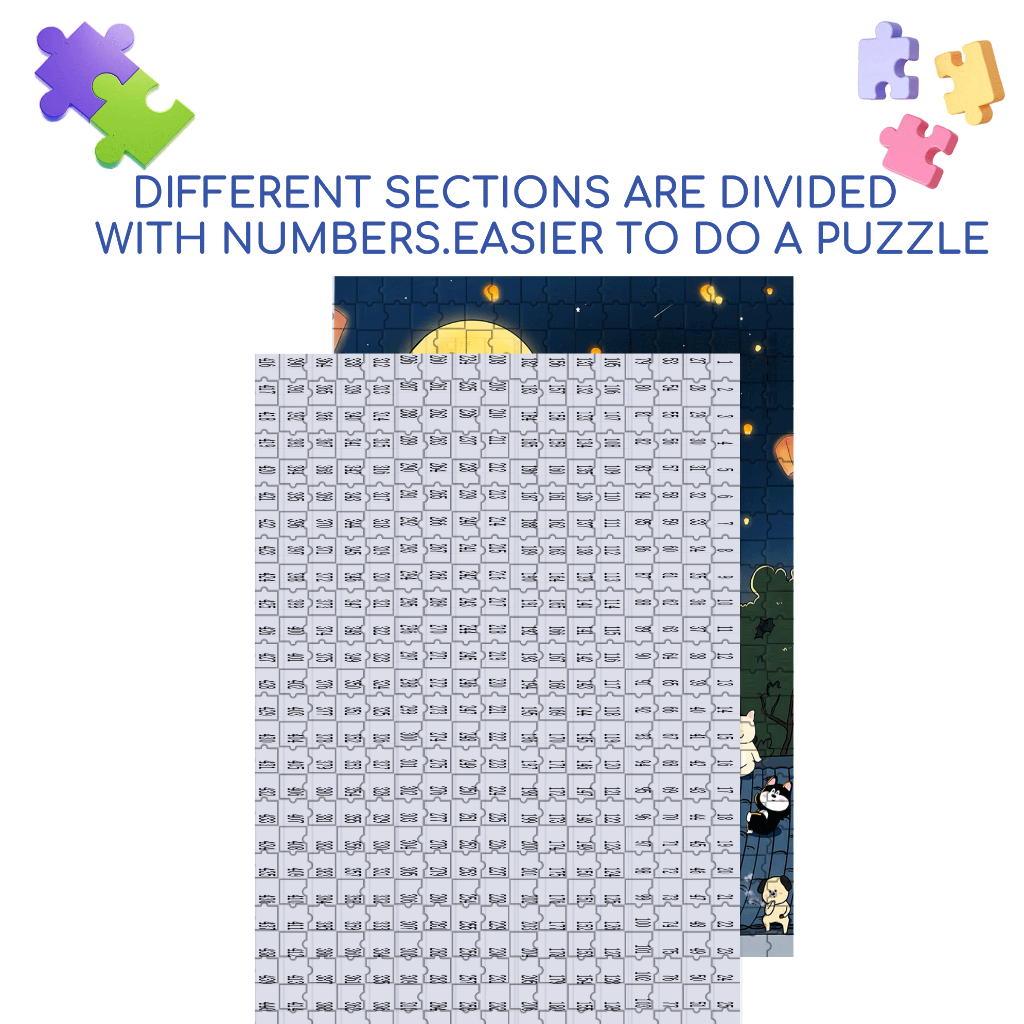 Celebrating Mid Autumn Festival 500pcs/1000pcs Jigsaw Puzzle, Scratch-Resistant, Interactive Family Game & Brain-Boosting DIY Decor, Perfect for Halloween, Christmas & New Year Gifts, Family Puzzle Game