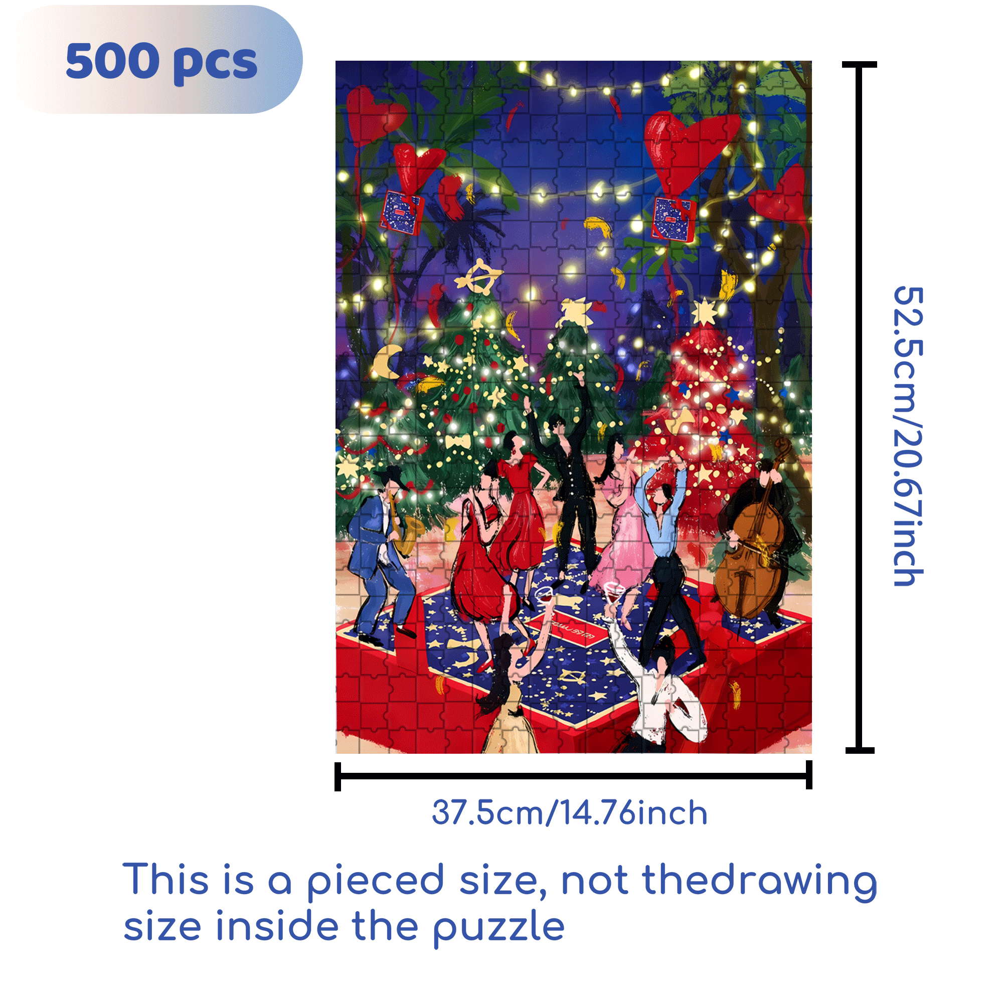 Christmas Carnival Party 500pcs/1000pcs Jigsaw Puzzle, Scratch-Resistant, Interactive Family Game & Brain-Boosting DIY Decor, Perfect for Halloween, Christmas & New Year Gifts, Family Puzzle Game