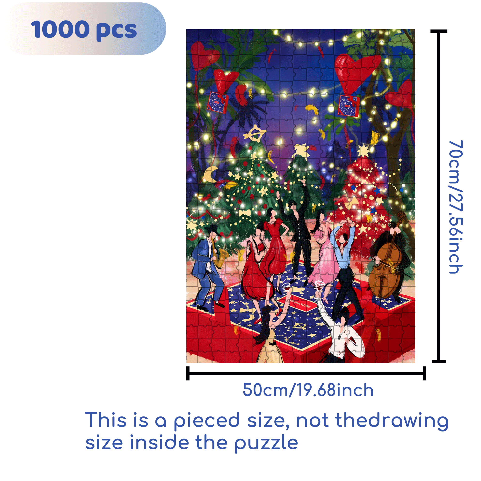 Christmas Carnival Party 500pcs/1000pcs Jigsaw Puzzle, Scratch-Resistant, Interactive Family Game & Brain-Boosting DIY Decor, Perfect for Halloween, Christmas & New Year Gifts, Family Puzzle Game