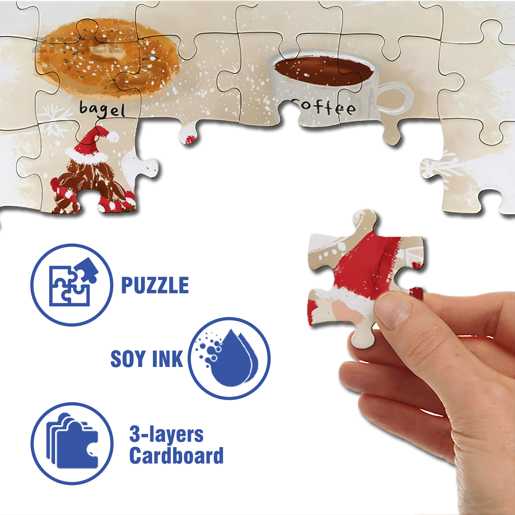 Christmas Month 500pcs/1000pcs Jigsaw Puzzle, Scratch-Resistant, Interactive Family Game & Brain-Boosting DIY Decor, Perfect for Halloween, Christmas & New Year Gifts, Family Puzzle Game