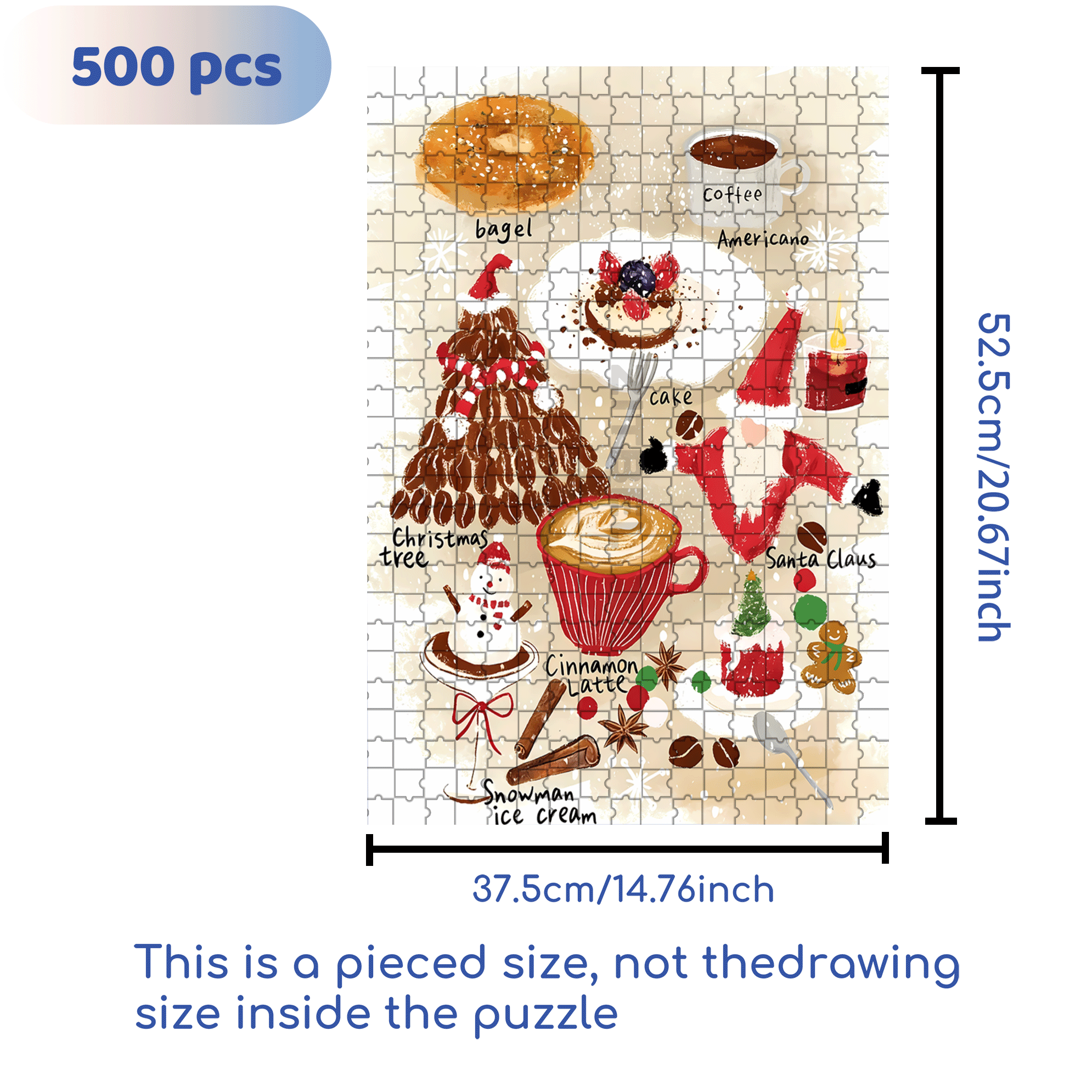 Christmas Month 500pcs/1000pcs Jigsaw Puzzle, Scratch-Resistant, Interactive Family Game & Brain-Boosting DIY Decor, Perfect for Halloween, Christmas & New Year Gifts, Family Puzzle Game