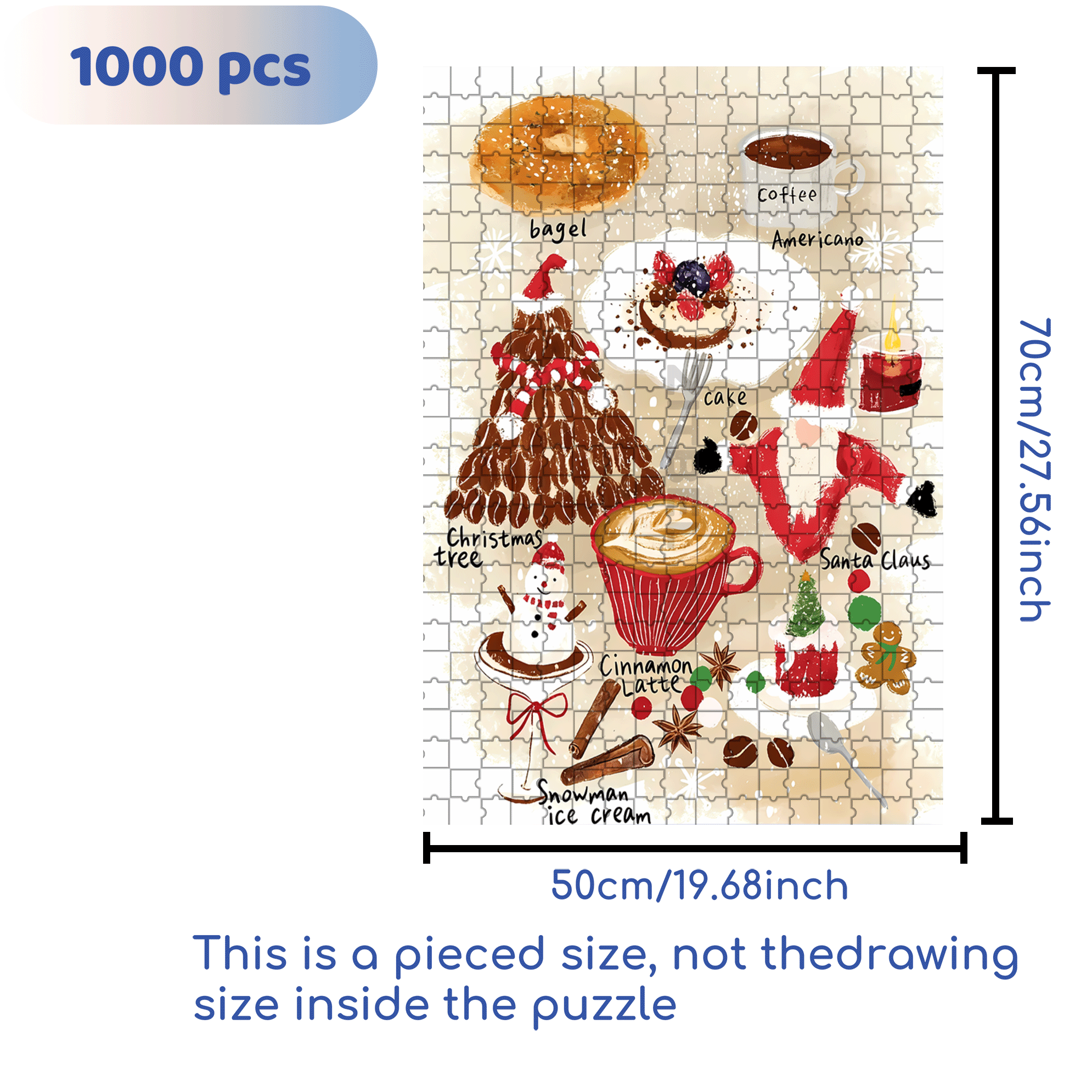 Christmas Month 500pcs/1000pcs Jigsaw Puzzle, Scratch-Resistant, Interactive Family Game & Brain-Boosting DIY Decor, Perfect for Halloween, Christmas & New Year Gifts, Family Puzzle Game