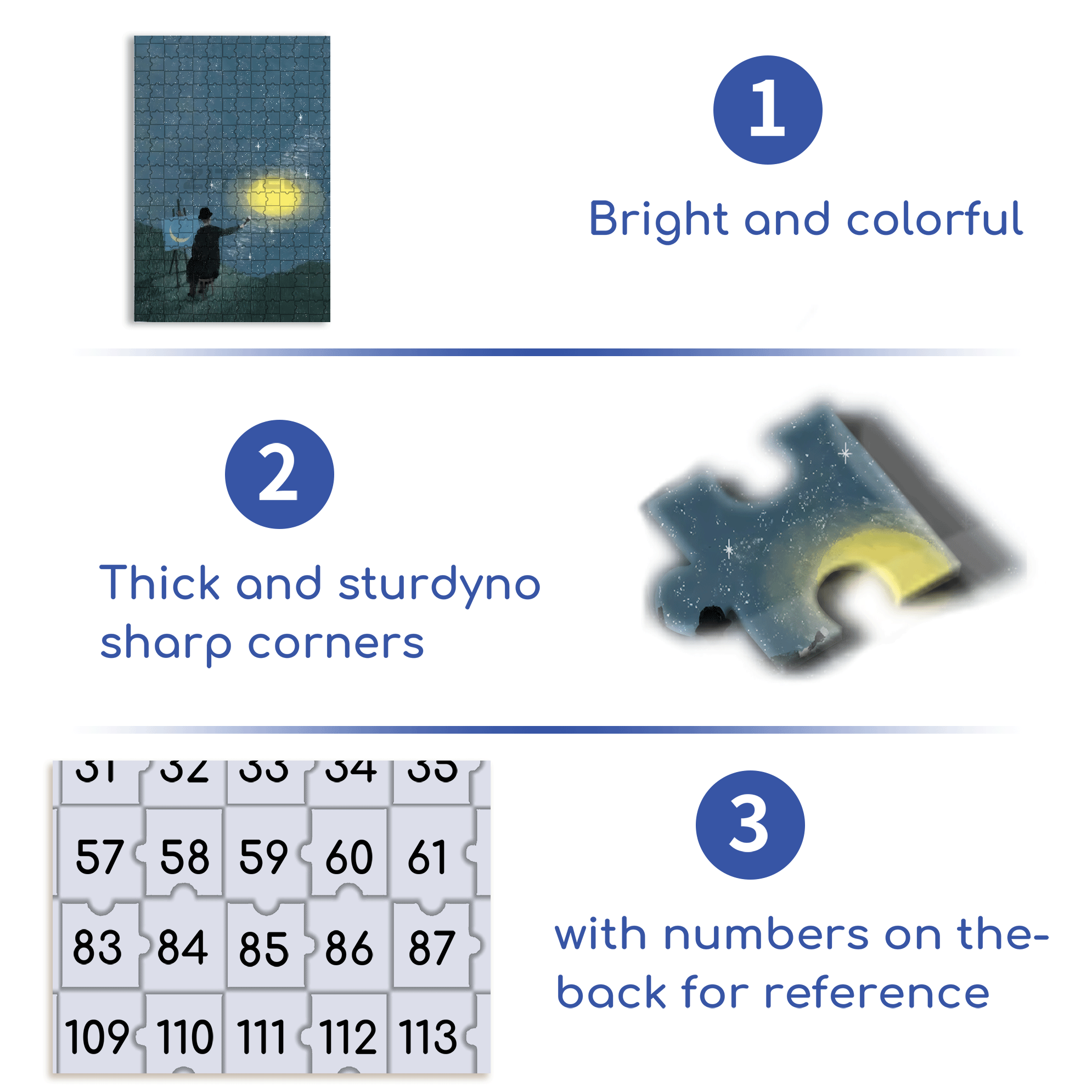 Draw A Moon 500pcs/1000pcs Jigsaw Puzzle, Scratch-Resistant, Interactive Family Game & Brain-Boosting DIY Decor, Perfect for Halloween, Christmas & New Year Gifts, Family Puzzle Game
