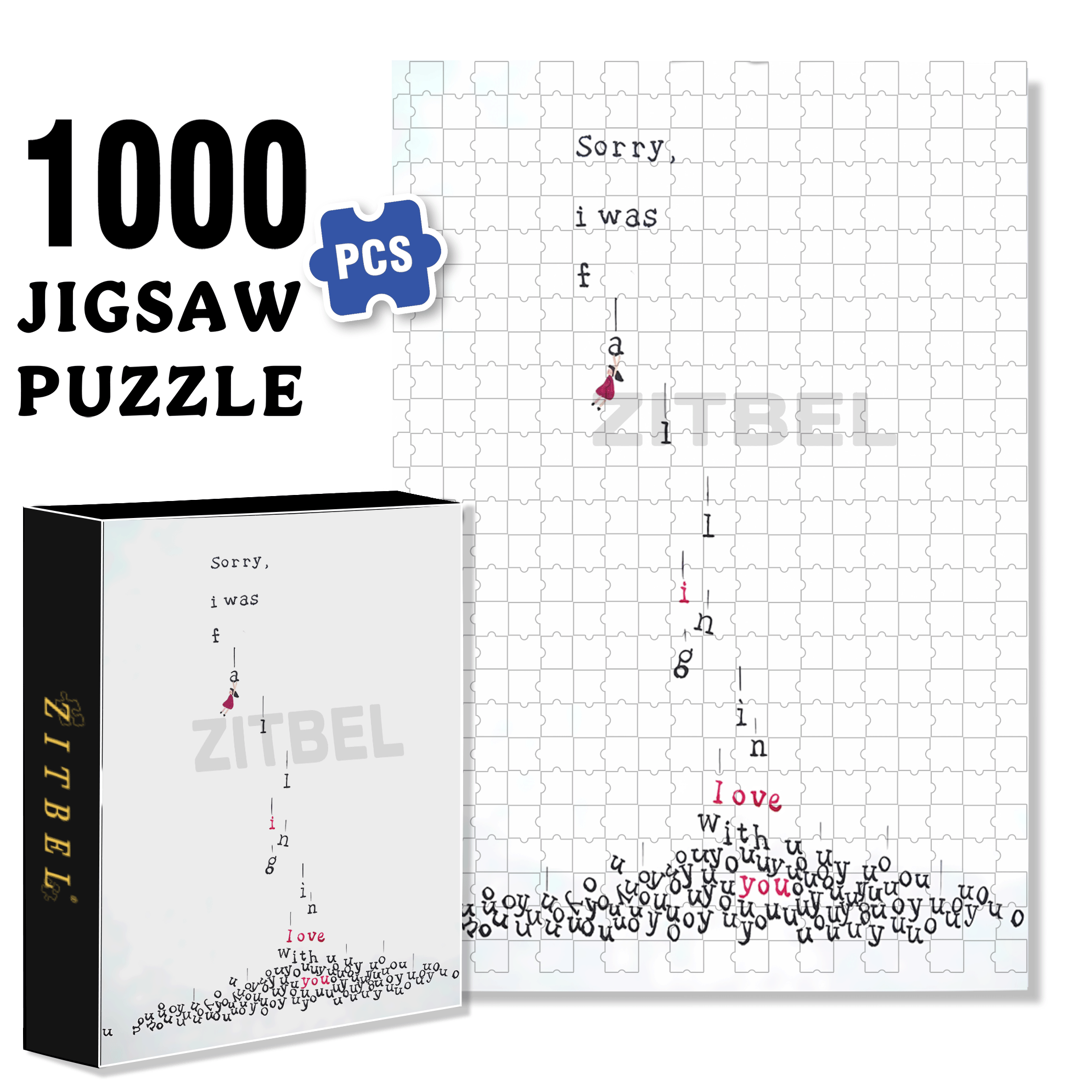 Fall In Love 500pcs/1000pcs Jigsaw Puzzle, Scratch-Resistant, Interactive Family Game & Brain-Boosting DIY Decor, Perfect for Halloween, Christmas & New Year Gifts, Family Puzzle Game