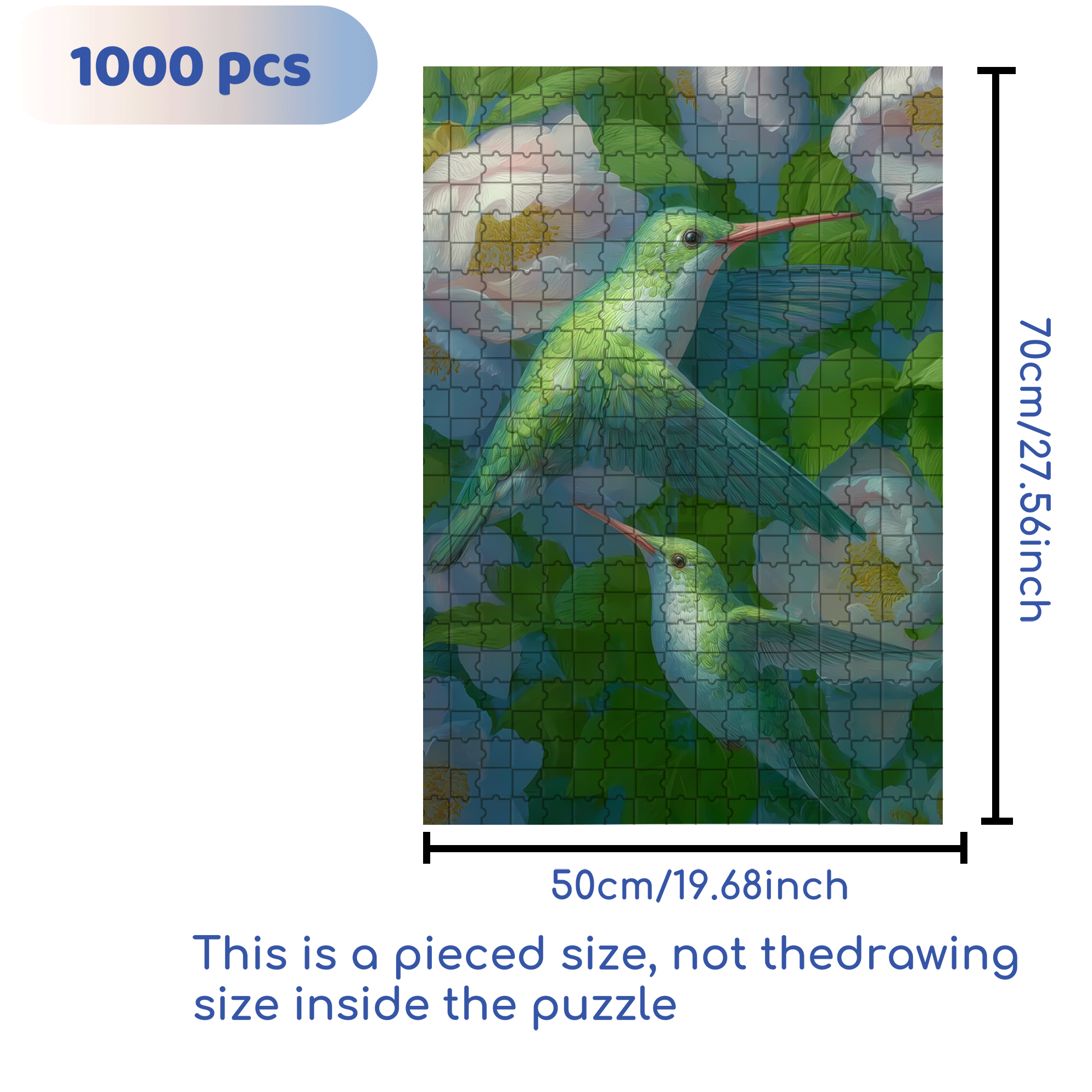 Gentle Green 500pcs/1000pcs Jigsaw Puzzle, Scratch-Resistant, Interactive Family Game & Brain-Boosting DIY Decor, Perfect for Halloween, Christmas & New Year Gifts, Family Puzzle Game