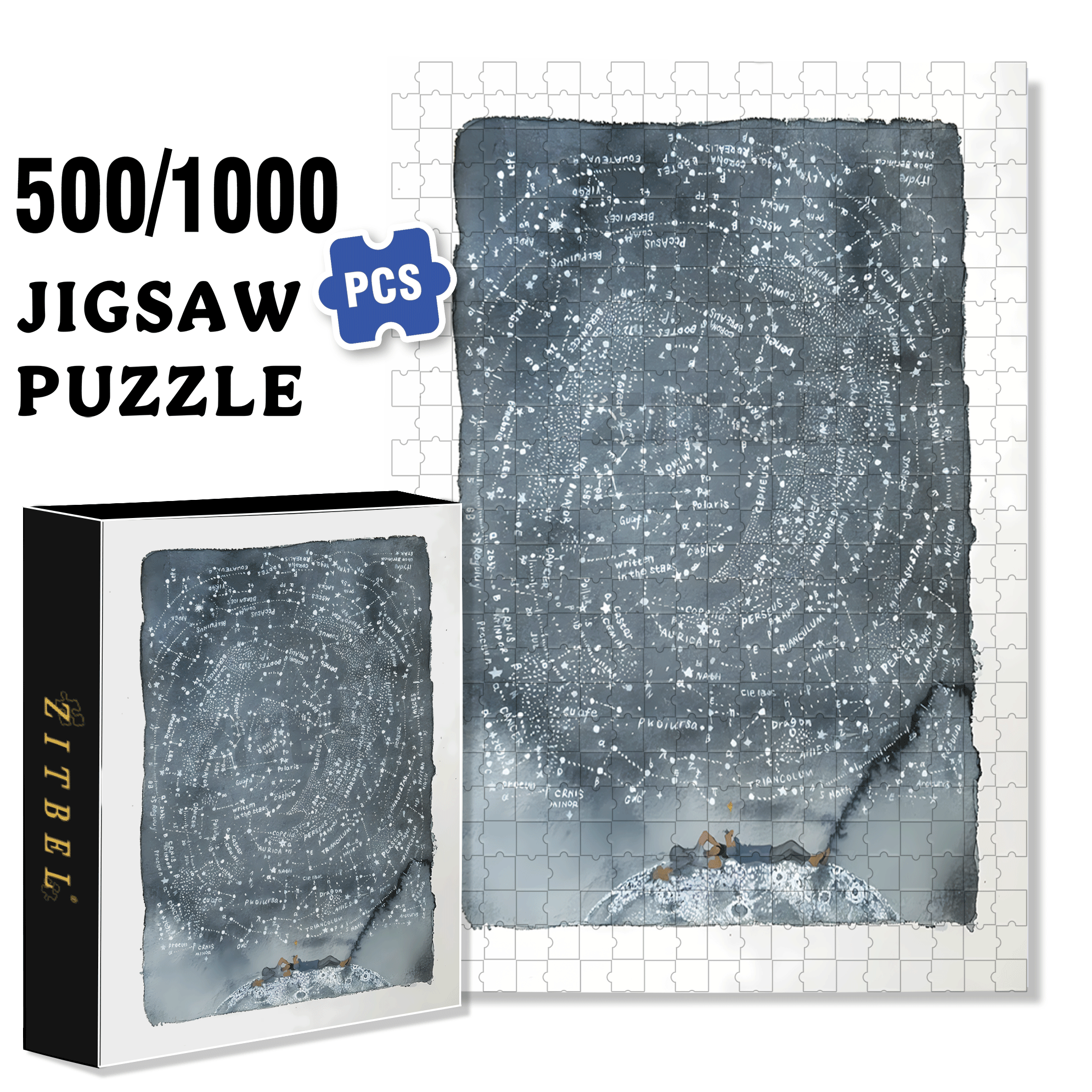 I Only Love This One Star 500pcs/1000pcs Jigsaw Puzzle, Scratch-Resistant, Interactive Family Game & Brain-Boosting DIY Decor, Perfect for Halloween, Christmas & New Year Gifts, Family Puzzle Game