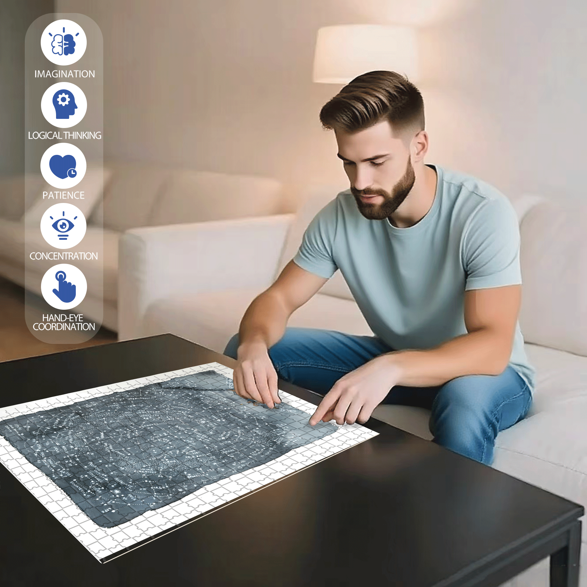 I Only Love This One Star 500pcs/1000pcs Jigsaw Puzzle, Scratch-Resistant, Interactive Family Game & Brain-Boosting DIY Decor, Perfect for Halloween, Christmas & New Year Gifts, Family Puzzle Game