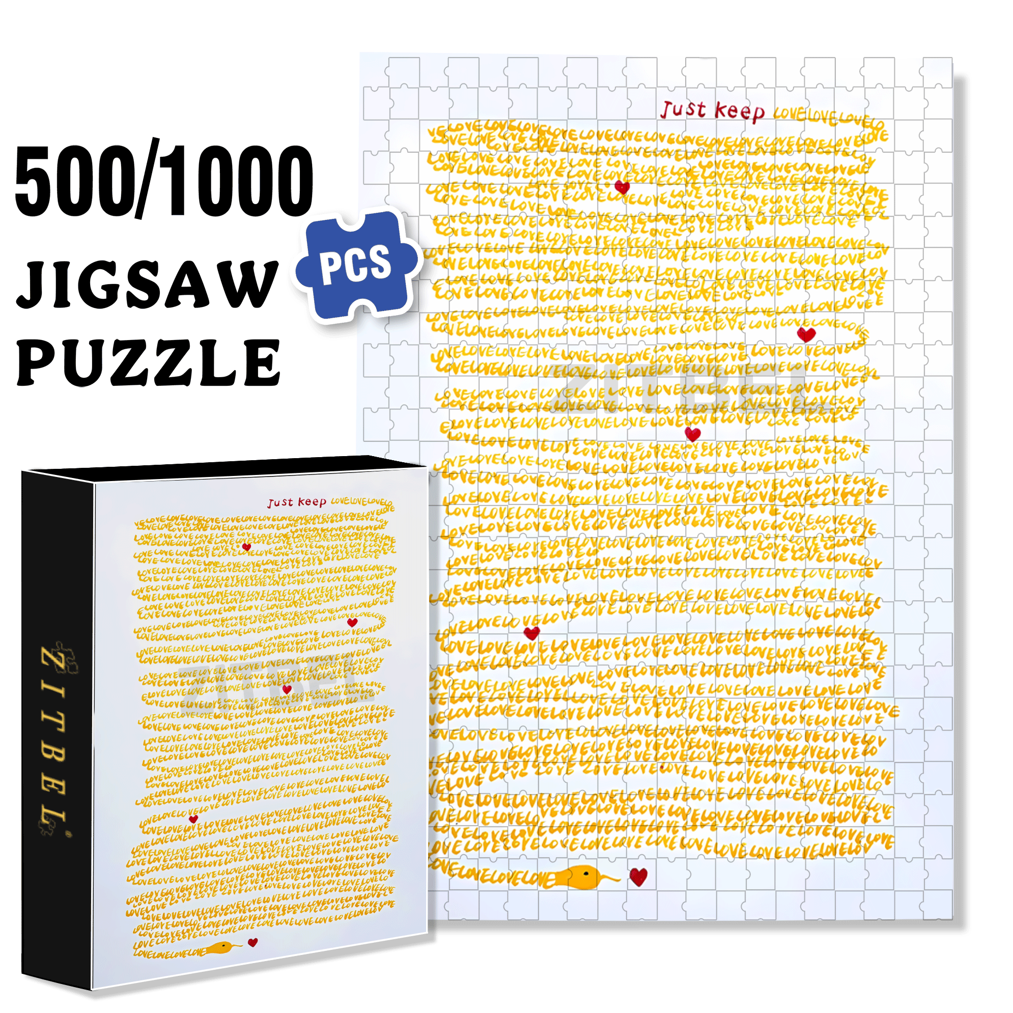 Keep The Passion 500pcs/1000pcs Jigsaw Puzzle, Scratch-Resistant, Interactive Family Game & Brain-Boosting DIY Decor, Perfect for Halloween, Christmas & New Year Gifts, Family Puzzle Game