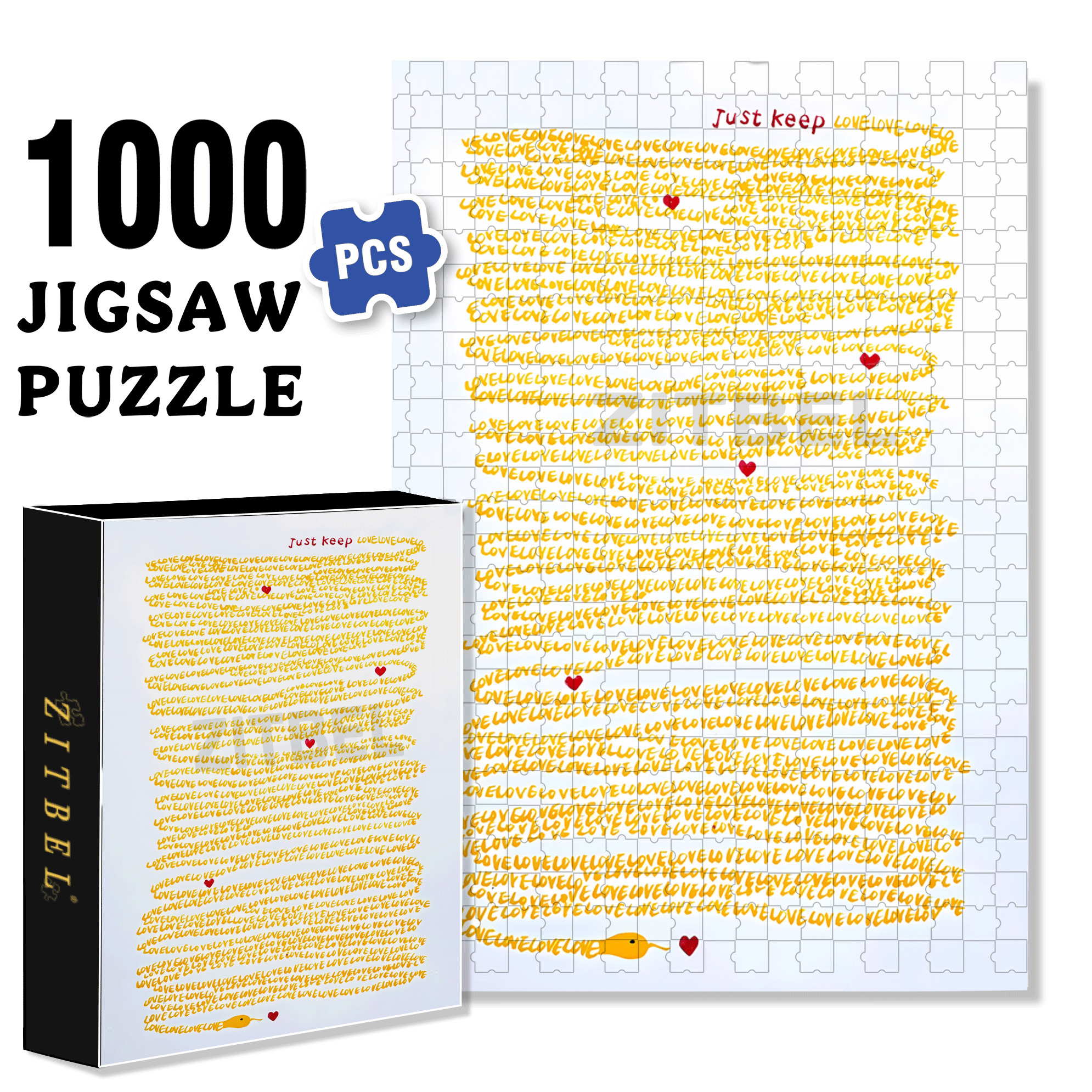 Keep The Passion 500pcs/1000pcs Jigsaw Puzzle, Scratch-Resistant, Interactive Family Game & Brain-Boosting DIY Decor, Perfect for Halloween, Christmas & New Year Gifts, Family Puzzle Game