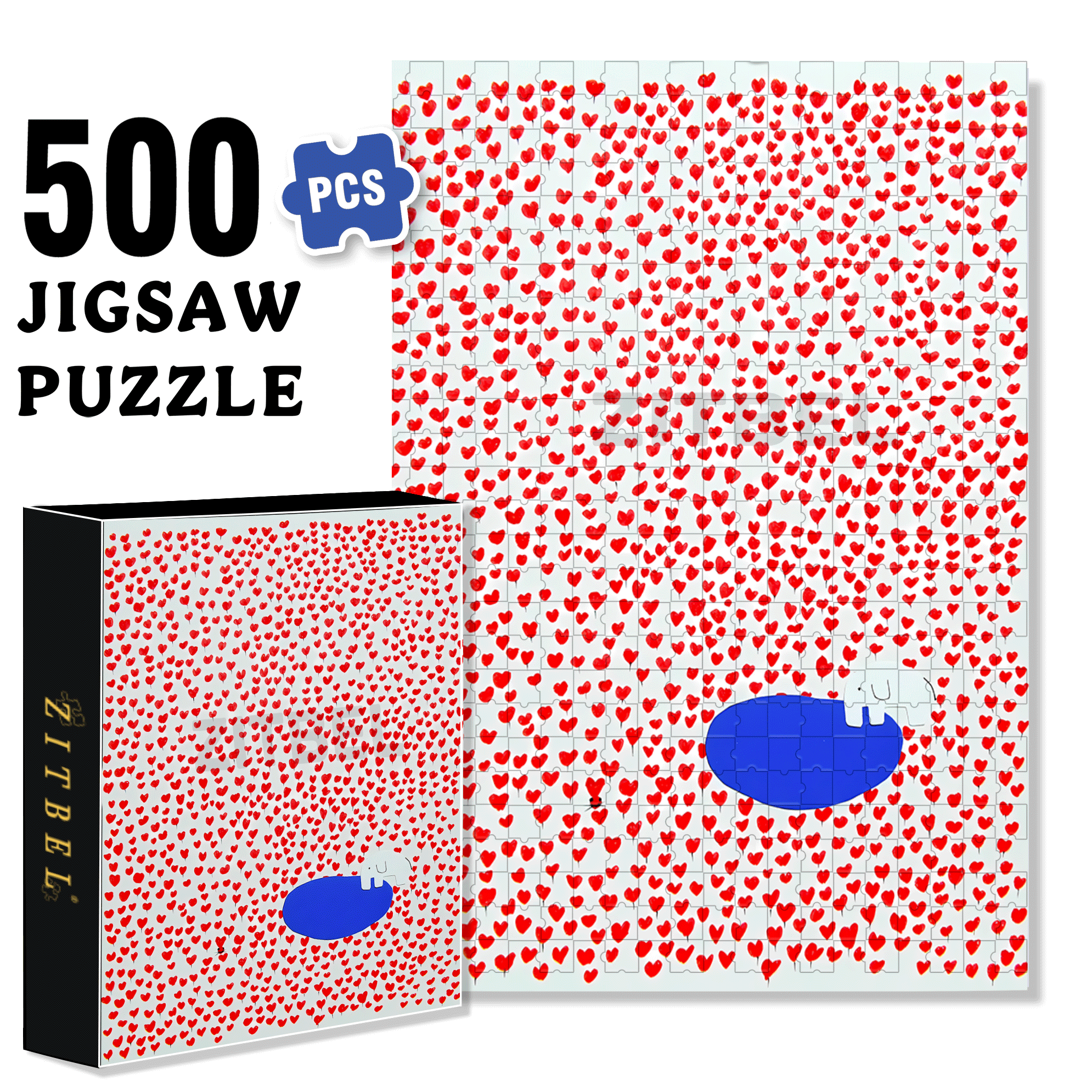 Little Rabbit's Love 500pcs/1000pcs Jigsaw Puzzle, Scratch-Resistant, Interactive Family Game & Brain-Boosting DIY Decor, Perfect for Halloween, Christmas & New Year Gifts, Family Puzzle Game