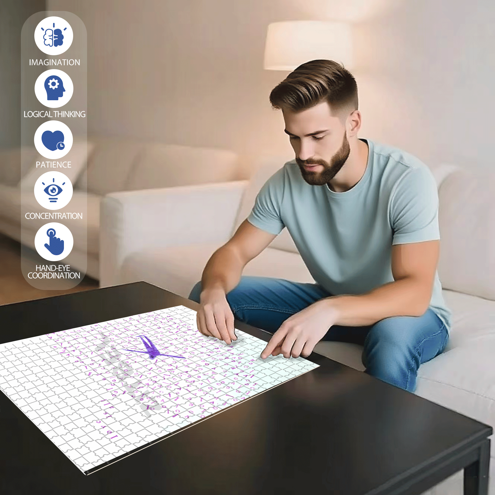 Love Is Everything. 500pcs/1000pcs Jigsaw Puzzle, Scratch-Resistant, Interactive Family Game & Brain-Boosting DIY Decor, Perfect for Halloween, Christmas & New Year Gifts, Family Puzzle Game