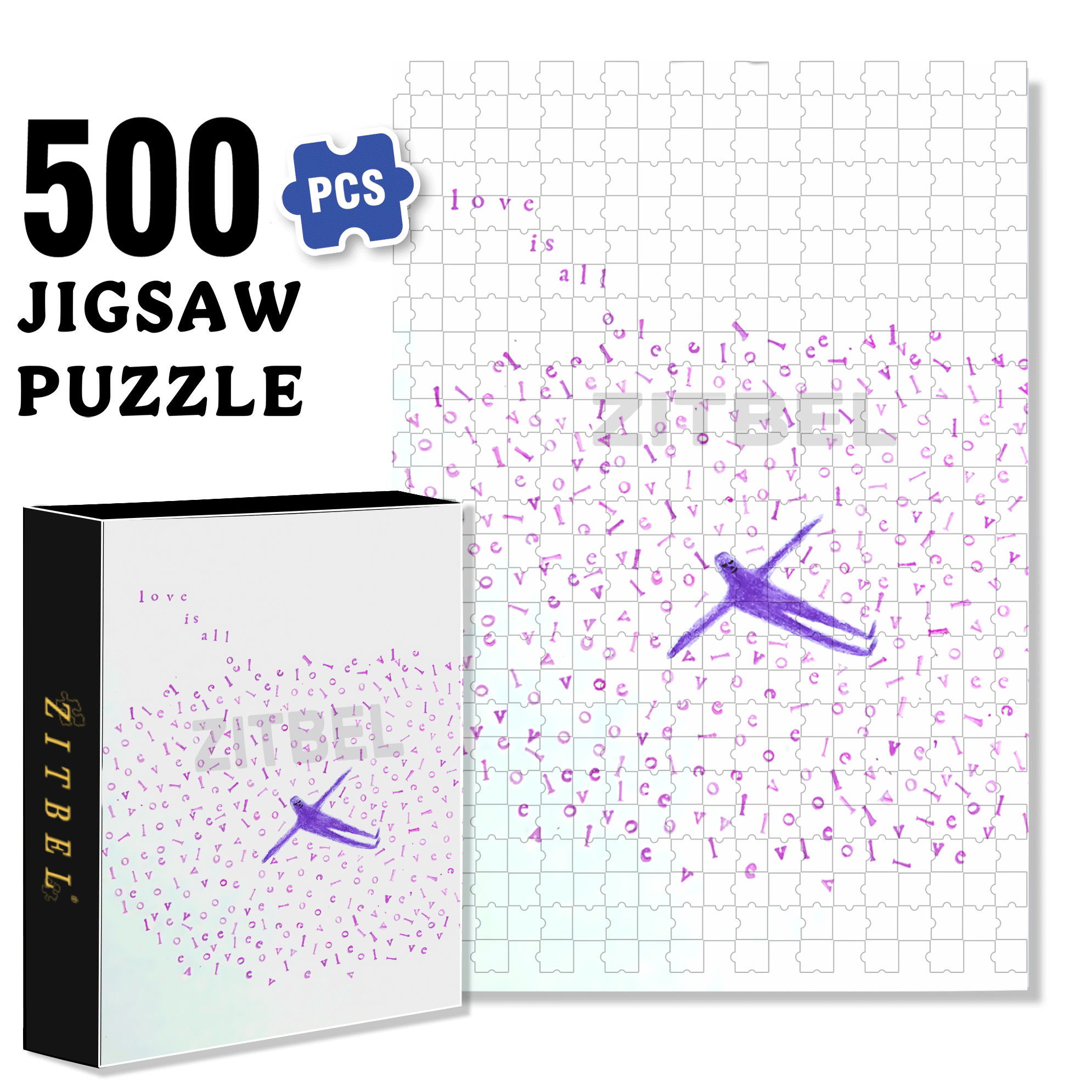 Love Is Everything. 500pcs/1000pcs Jigsaw Puzzle, Scratch-Resistant, Interactive Family Game & Brain-Boosting DIY Decor, Perfect for Halloween, Christmas & New Year Gifts, Family Puzzle Game