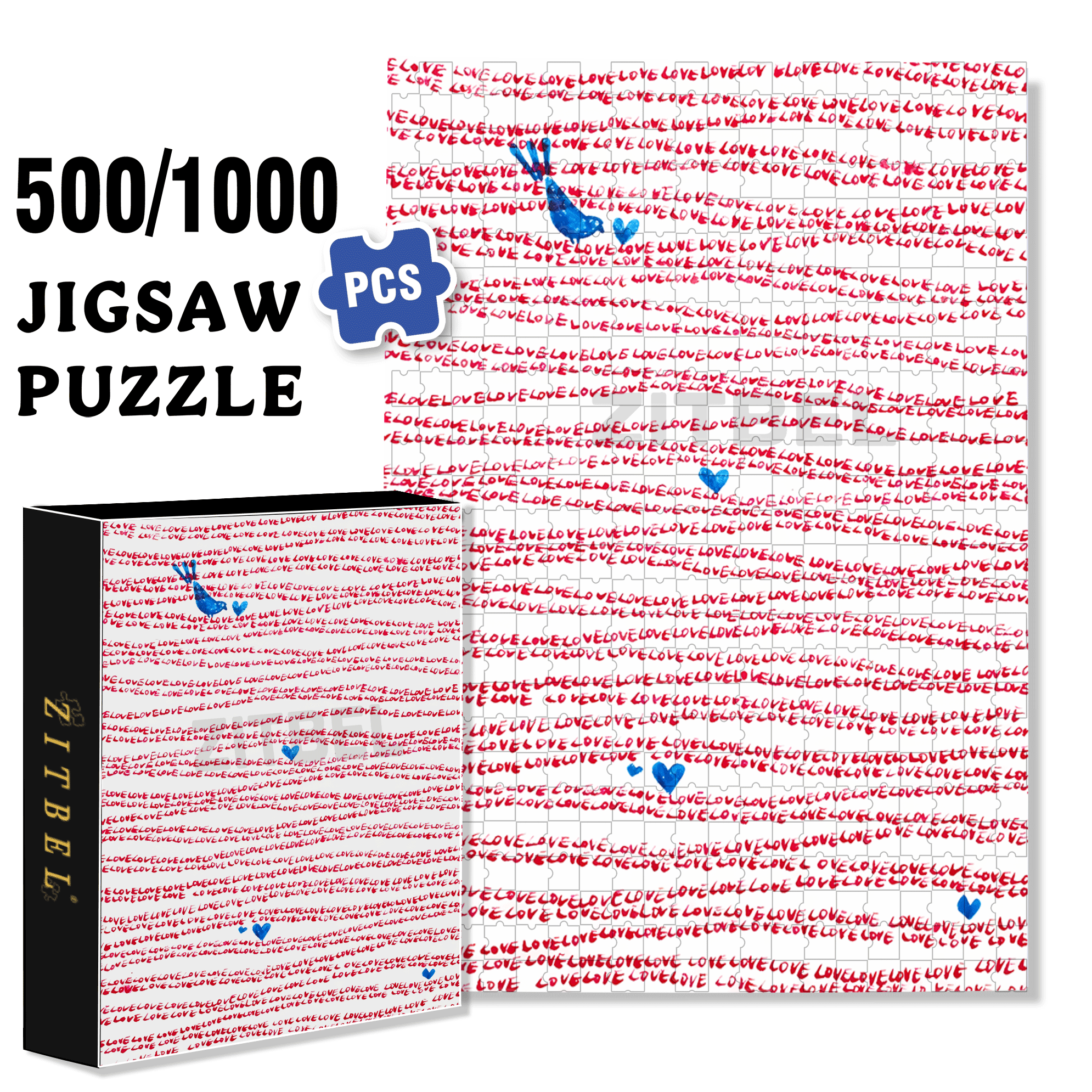 Love Is Fluid 500pcs/1000pcs Jigsaw Puzzle, Scratch-Resistant, Interactive Family Game & Brain-Boosting DIY Decor, Perfect for Halloween, Christmas & New Year Gifts, Family Puzzle Game