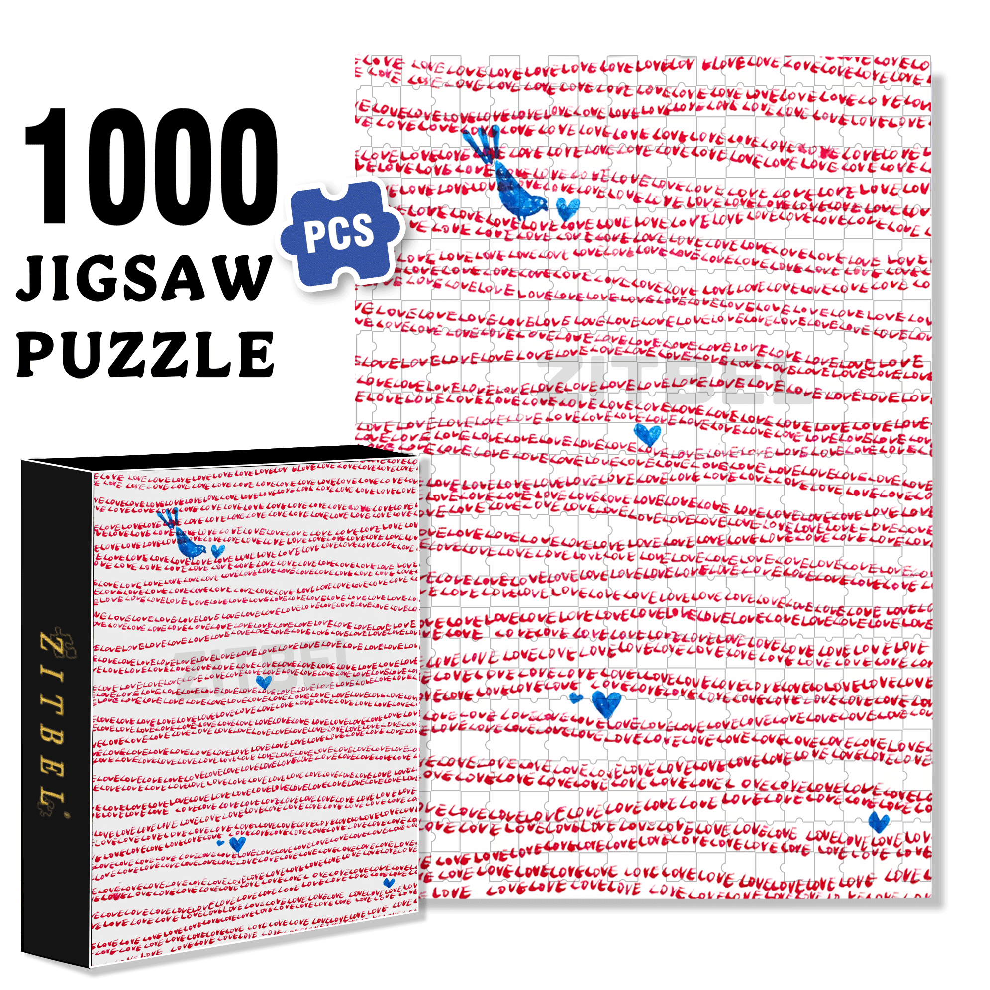 Love Is Fluid 500pcs/1000pcs Jigsaw Puzzle, Scratch-Resistant, Interactive Family Game & Brain-Boosting DIY Decor, Perfect for Halloween, Christmas & New Year Gifts, Family Puzzle Game