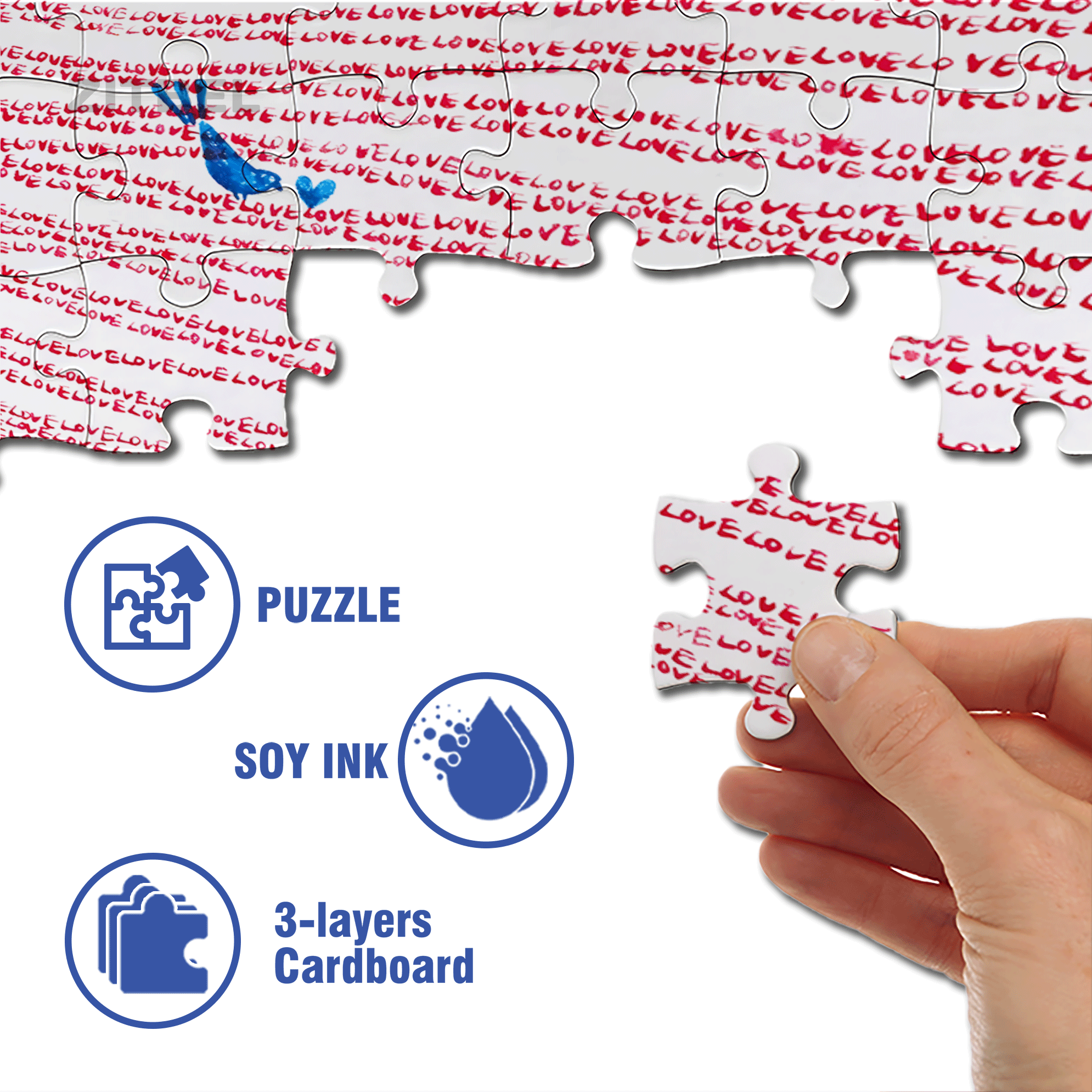 Love Is Fluid 500pcs/1000pcs Jigsaw Puzzle, Scratch-Resistant, Interactive Family Game & Brain-Boosting DIY Decor, Perfect for Halloween, Christmas & New Year Gifts, Family Puzzle Game