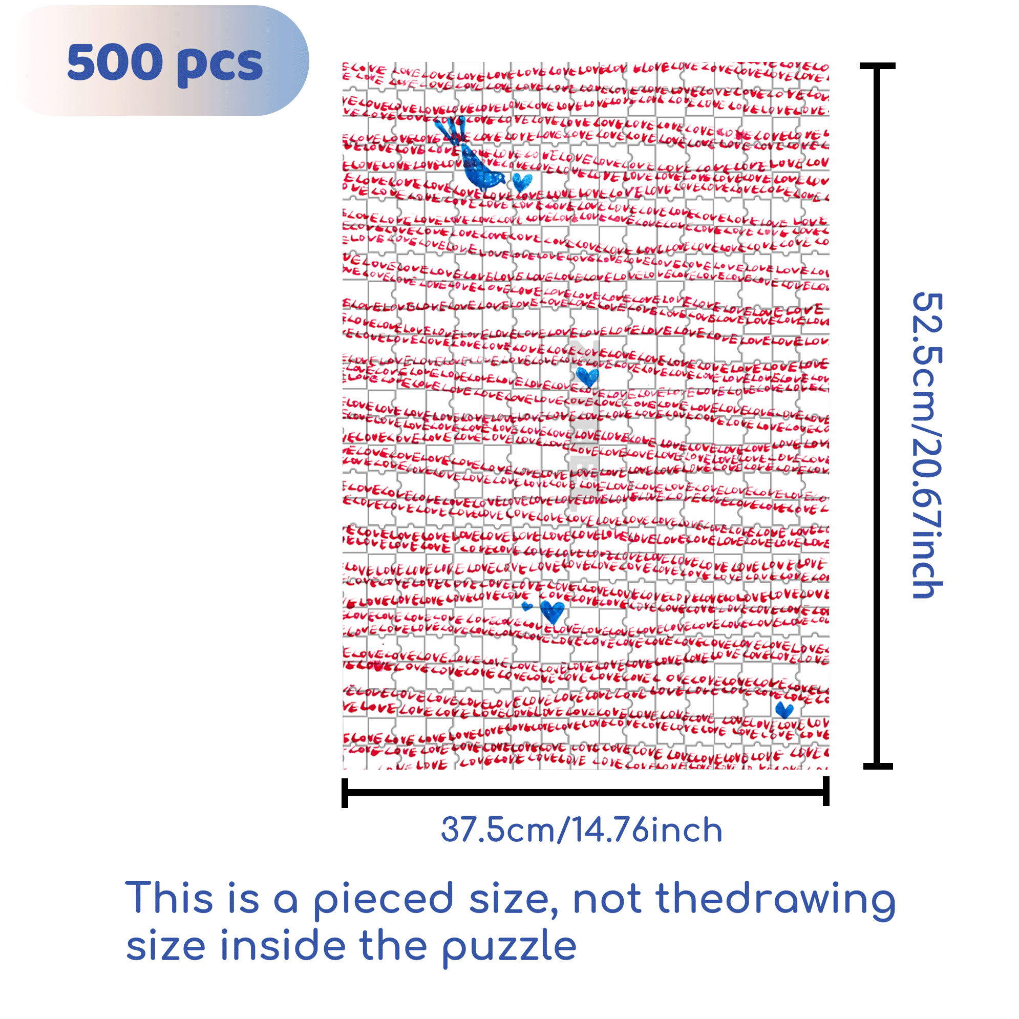 Love Is Fluid 500pcs/1000pcs Jigsaw Puzzle, Scratch-Resistant, Interactive Family Game & Brain-Boosting DIY Decor, Perfect for Halloween, Christmas & New Year Gifts, Family Puzzle Game