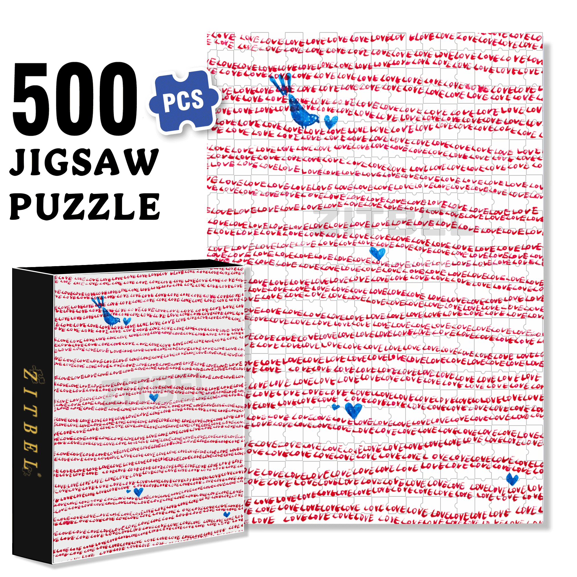 Love Is Fluid 500pcs/1000pcs Jigsaw Puzzle, Scratch-Resistant, Interactive Family Game & Brain-Boosting DIY Decor, Perfect for Halloween, Christmas & New Year Gifts, Family Puzzle Game