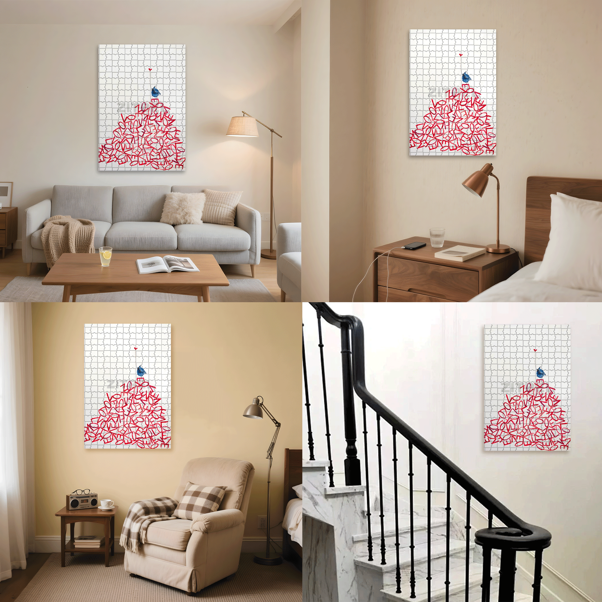 Love Is Pink 500pcs/1000pcs Jigsaw Puzzle, Scratch-Resistant, Interactive Family Game & Brain-Boosting DIY Decor, Perfect for Halloween, Christmas & New Year Gifts, Family Puzzle Game