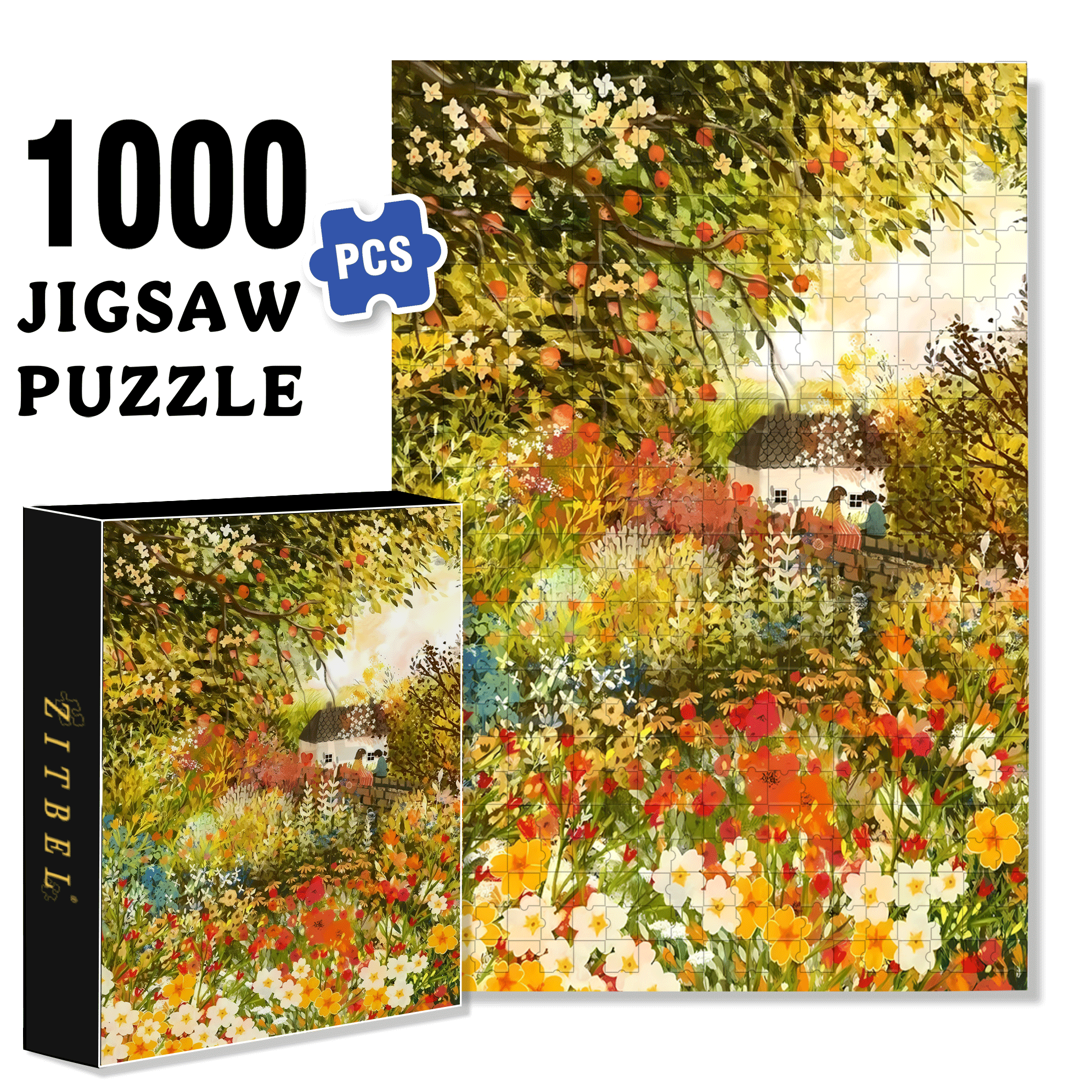 Love on the Wall 500pcs/1000pcs Jigsaw Puzzle, Scratch-Resistant, Interactive Family Game & Brain-Boosting DIY Decor, Perfect for Halloween, Christmas & New Year Gifts, Family Puzzle Game