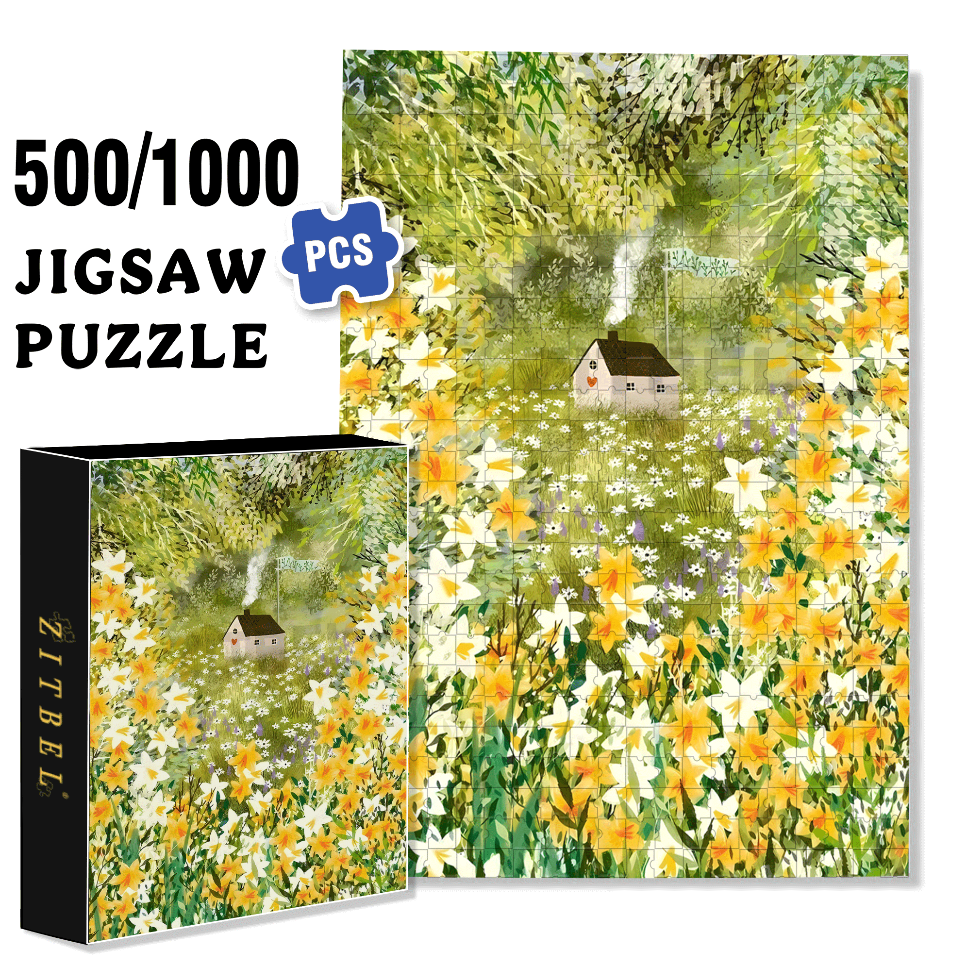 Love Shack 500pcs/1000pcs Jigsaw Puzzle, Scratch-Resistant, Interactive Family Game & Brain-Boosting DIY Decor, Perfect for Halloween, Christmas & New Year Gifts, Family Puzzle Game