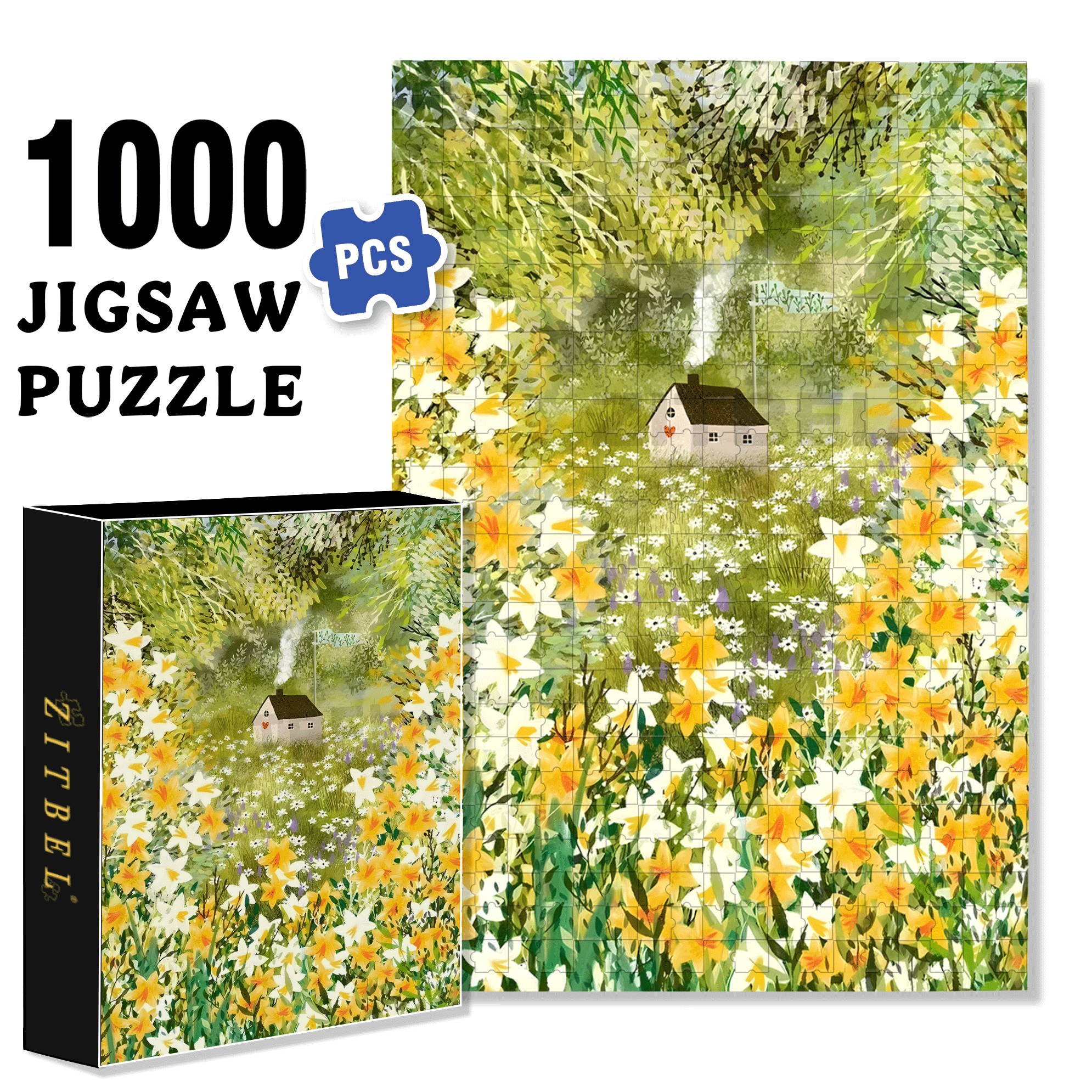Love Shack 500pcs/1000pcs Jigsaw Puzzle, Scratch-Resistant, Interactive Family Game & Brain-Boosting DIY Decor, Perfect for Halloween, Christmas & New Year Gifts, Family Puzzle Game