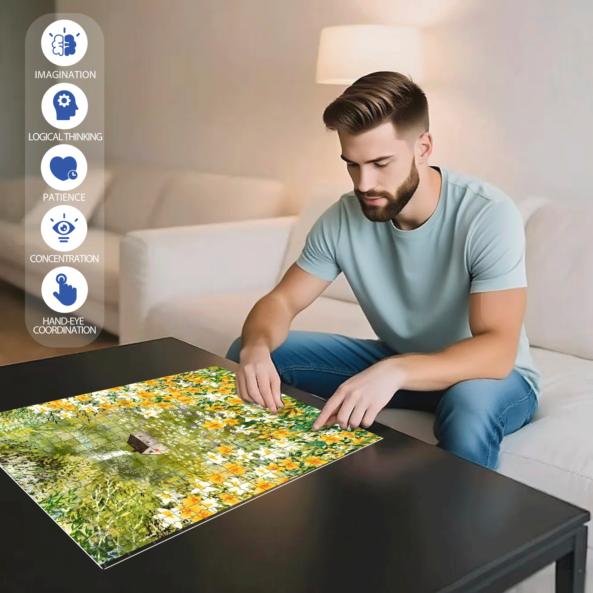 Love Shack 500pcs/1000pcs Jigsaw Puzzle, Scratch-Resistant, Interactive Family Game & Brain-Boosting DIY Decor, Perfect for Halloween, Christmas & New Year Gifts, Family Puzzle Game