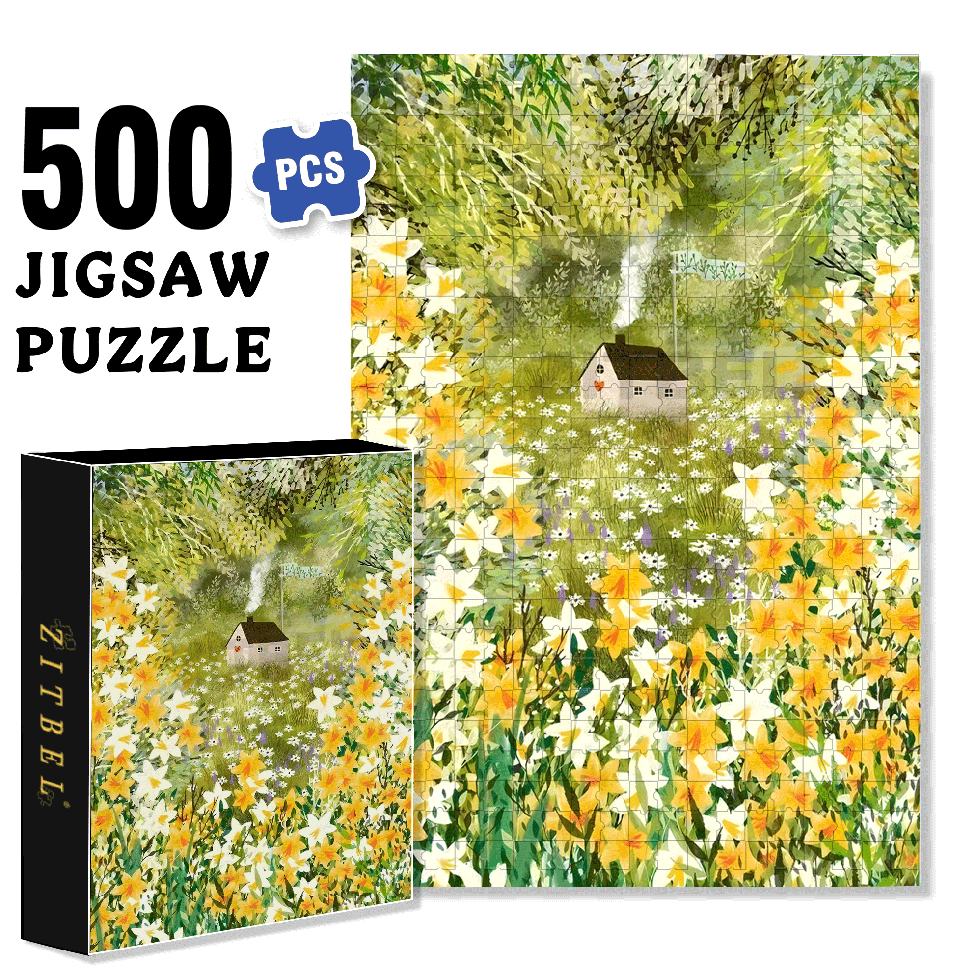 Love Shack 500pcs/1000pcs Jigsaw Puzzle, Scratch-Resistant, Interactive Family Game & Brain-Boosting DIY Decor, Perfect for Halloween, Christmas & New Year Gifts, Family Puzzle Game