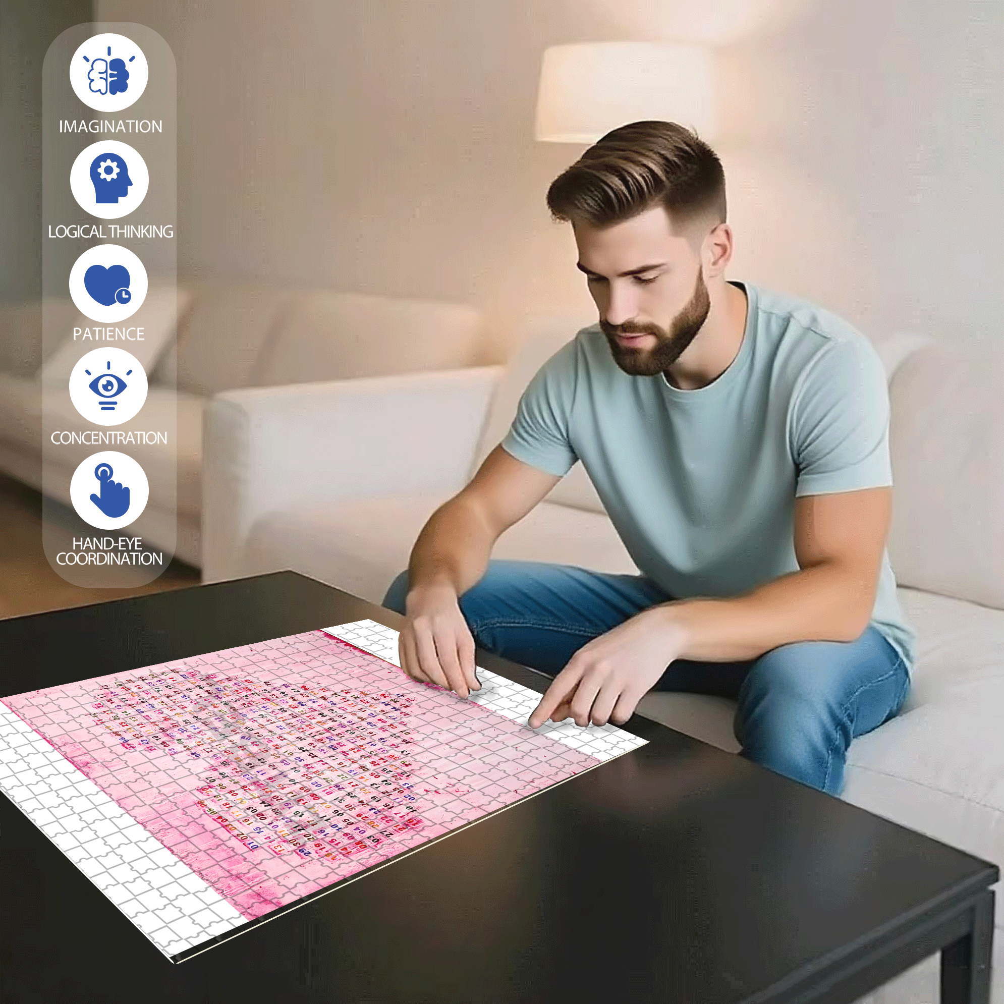 Love You 365 Days 500pcs/1000pcs Jigsaw Puzzle, Scratch-Resistant, Interactive Family Game & Brain-Boosting DIY Decor, Perfect for Halloween, Christmas & New Year Gifts, Family Puzzle Game