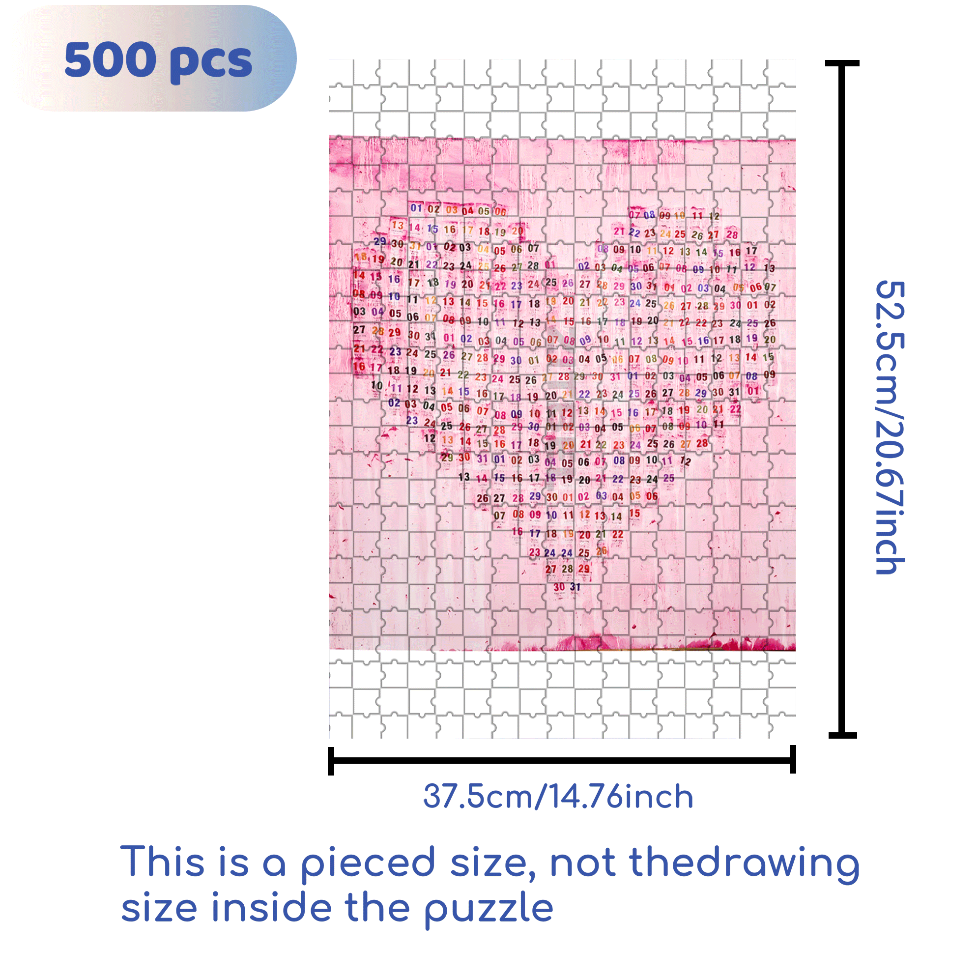 Love You 365 Days 500pcs/1000pcs Jigsaw Puzzle, Scratch-Resistant, Interactive Family Game & Brain-Boosting DIY Decor, Perfect for Halloween, Christmas & New Year Gifts, Family Puzzle Game