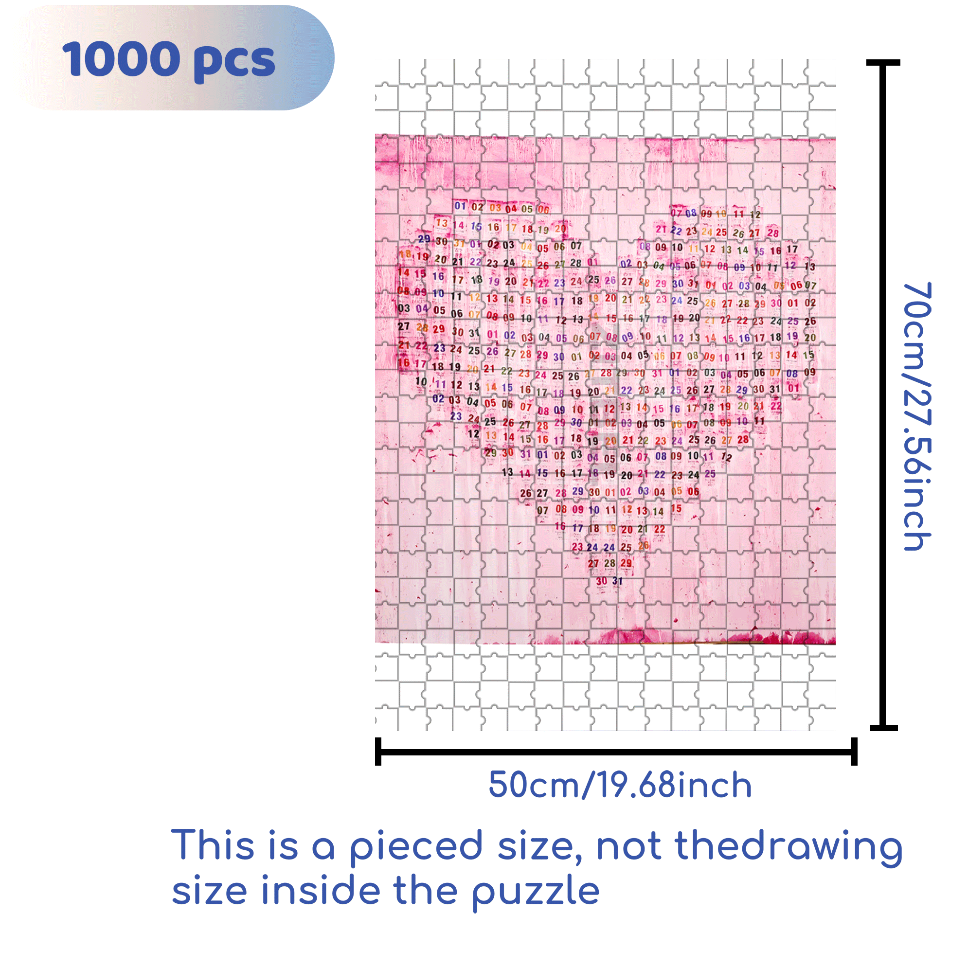 Love You 365 Days 500pcs/1000pcs Jigsaw Puzzle, Scratch-Resistant, Interactive Family Game & Brain-Boosting DIY Decor, Perfect for Halloween, Christmas & New Year Gifts, Family Puzzle Game