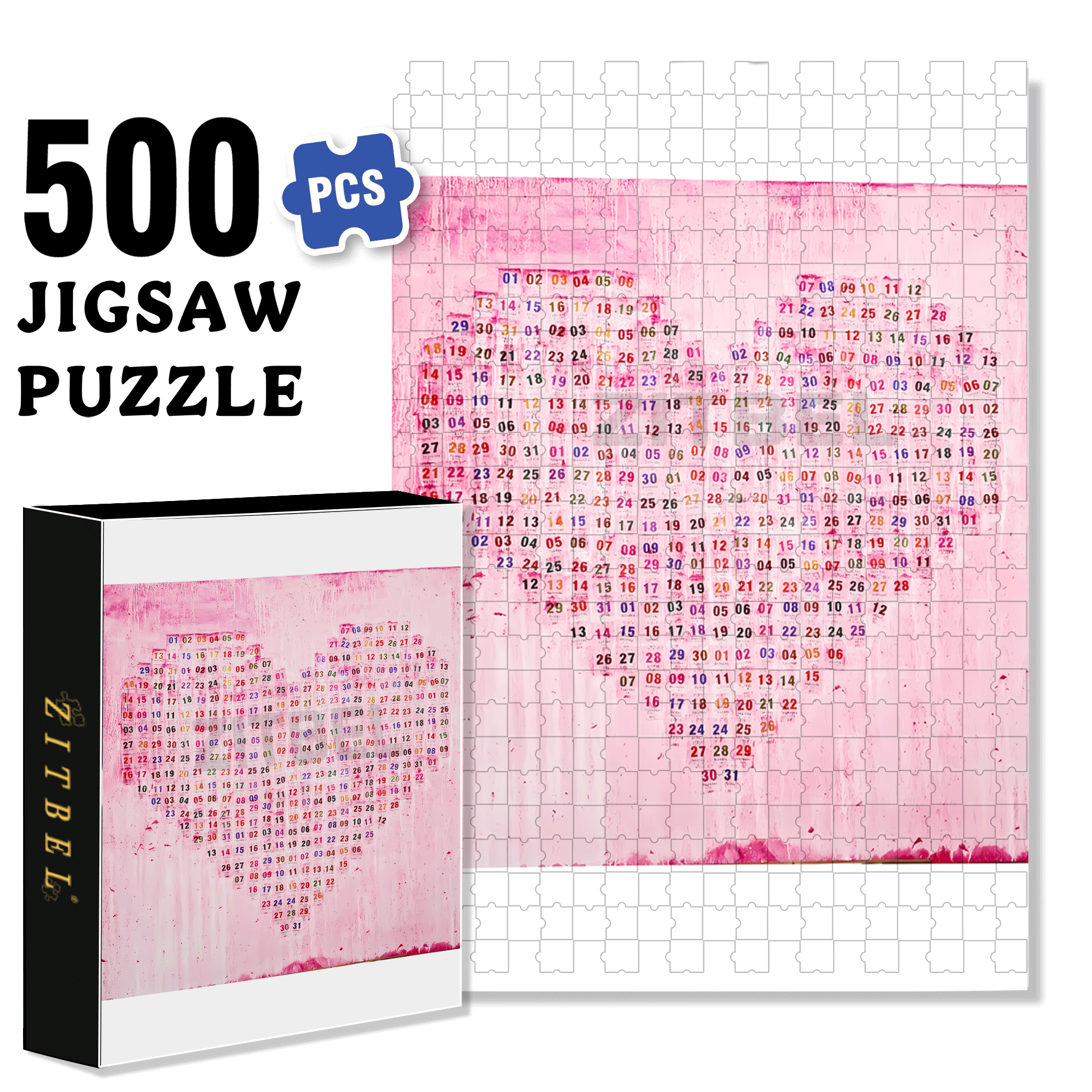Love You 365 Days 500pcs/1000pcs Jigsaw Puzzle, Scratch-Resistant, Interactive Family Game & Brain-Boosting DIY Decor, Perfect for Halloween, Christmas & New Year Gifts, Family Puzzle Game