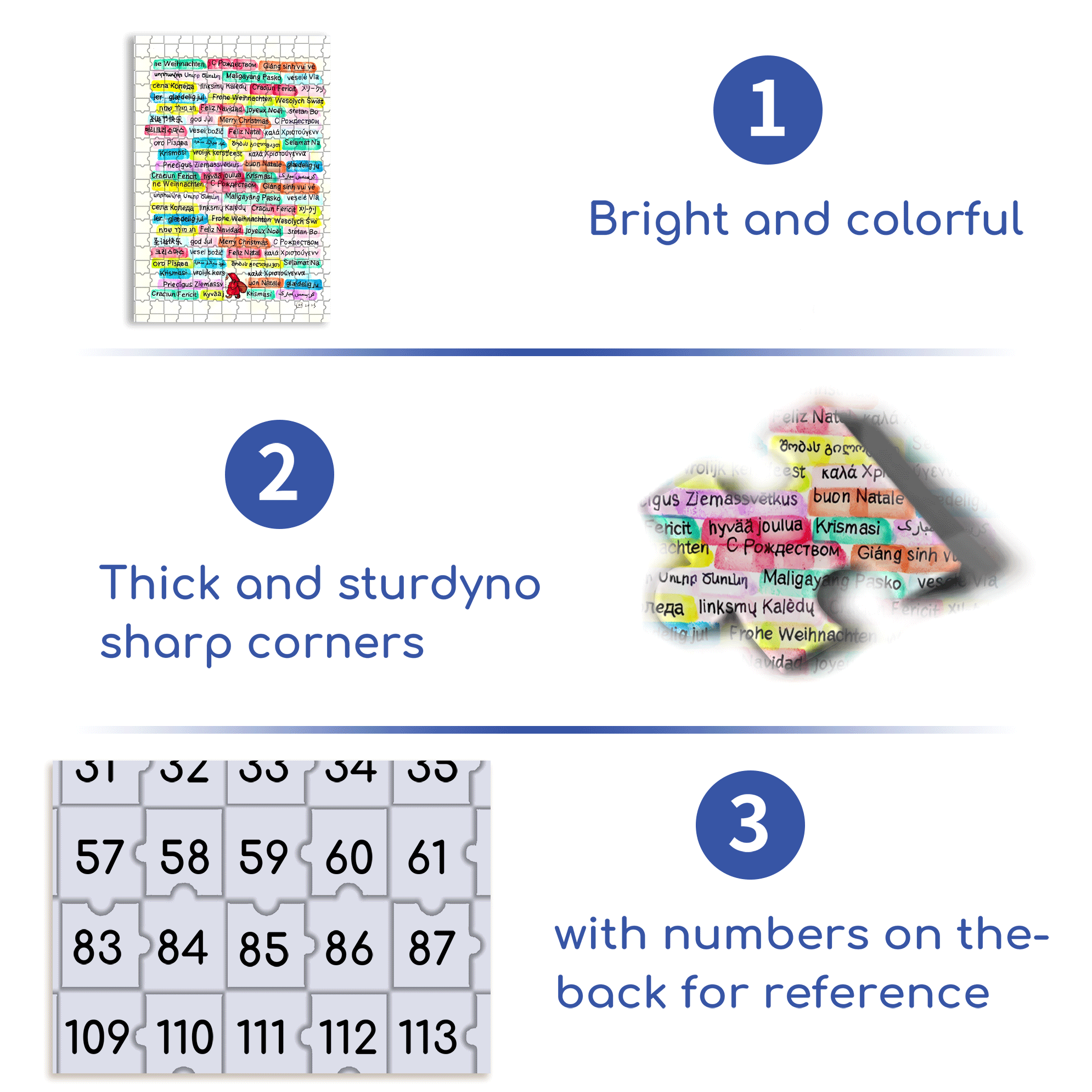Merry Christmas to the World 500pcs/1000pcs Jigsaw Puzzle, Scratch-Resistant, Interactive Family Game & Brain-Boosting DIY Decor, Perfect for Halloween, Christmas & New Year Gifts, Family Puzzle Game