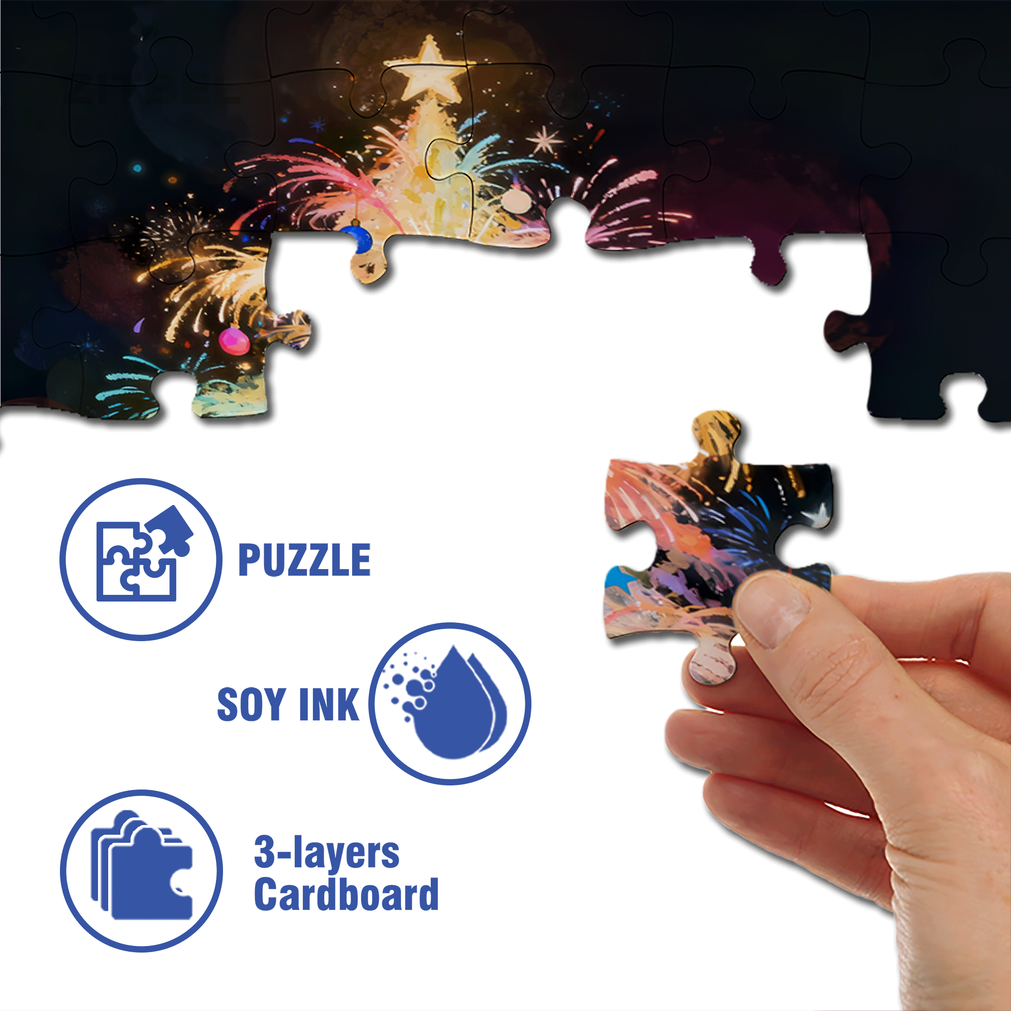 My Brilliant Christmas Tree 500pcs/1000pcs Jigsaw Puzzle, Scratch-Resistant, Interactive Family Game & Brain-Boosting DIY Decor, Perfect for Halloween, Christmas & New Year Gifts, Family Puzzle Game
