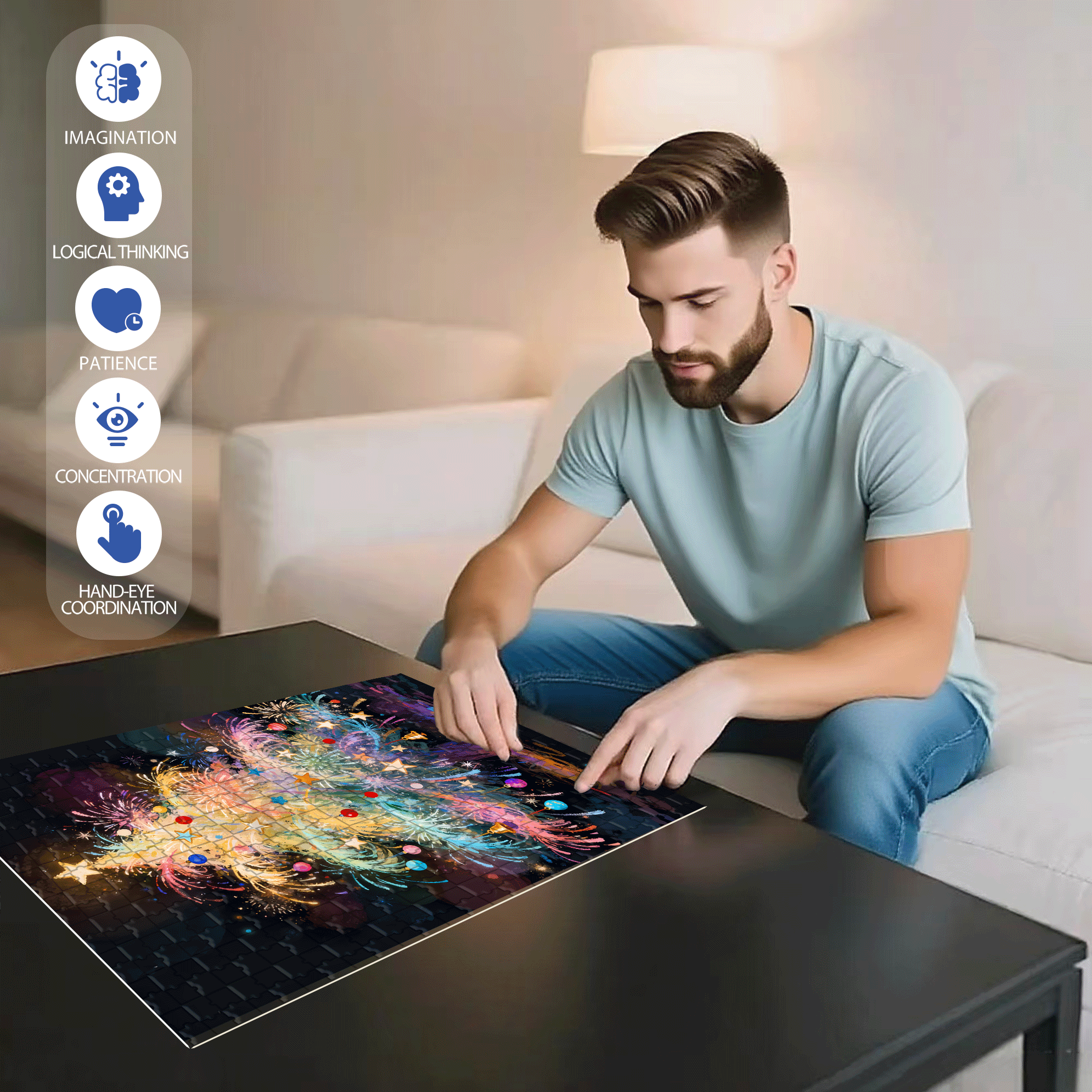 My Brilliant Christmas Tree 500pcs/1000pcs Jigsaw Puzzle, Scratch-Resistant, Interactive Family Game & Brain-Boosting DIY Decor, Perfect for Halloween, Christmas & New Year Gifts, Family Puzzle Game