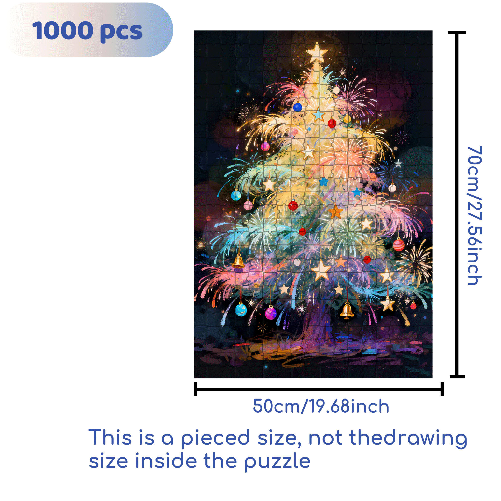 My Brilliant Christmas Tree 500pcs/1000pcs Jigsaw Puzzle, Scratch-Resistant, Interactive Family Game & Brain-Boosting DIY Decor, Perfect for Halloween, Christmas & New Year Gifts, Family Puzzle Game