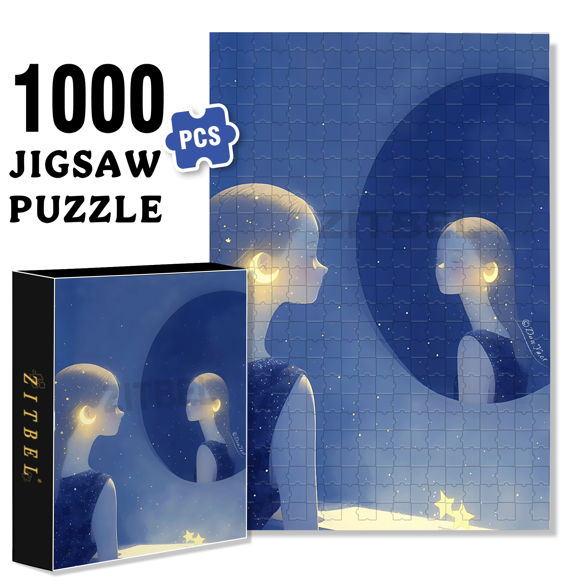 Myself In The Mirror 500pcs/1000pcs Jigsaw Puzzle, Scratch-Resistant, Interactive Family Game & Brain-Boosting DIY Decor, Perfect for Halloween, Christmas & New Year Gifts, Family Puzzle Game