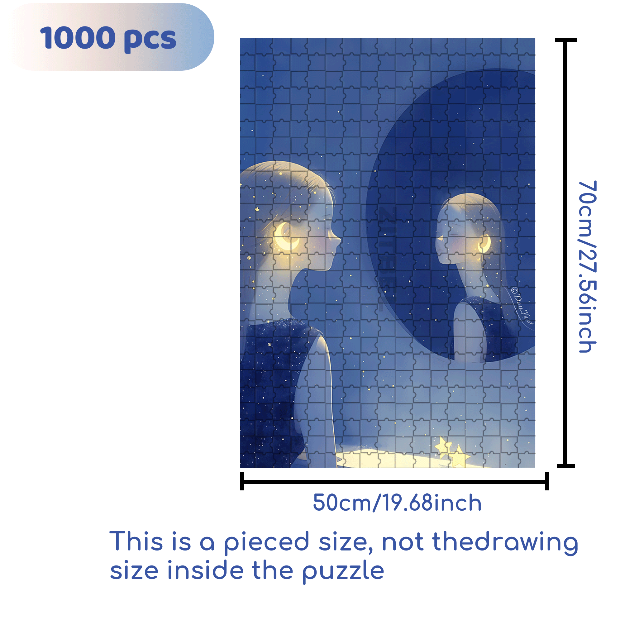 Myself In The Mirror 500pcs/1000pcs Jigsaw Puzzle, Scratch-Resistant, Interactive Family Game & Brain-Boosting DIY Decor, Perfect for Halloween, Christmas & New Year Gifts, Family Puzzle Game
