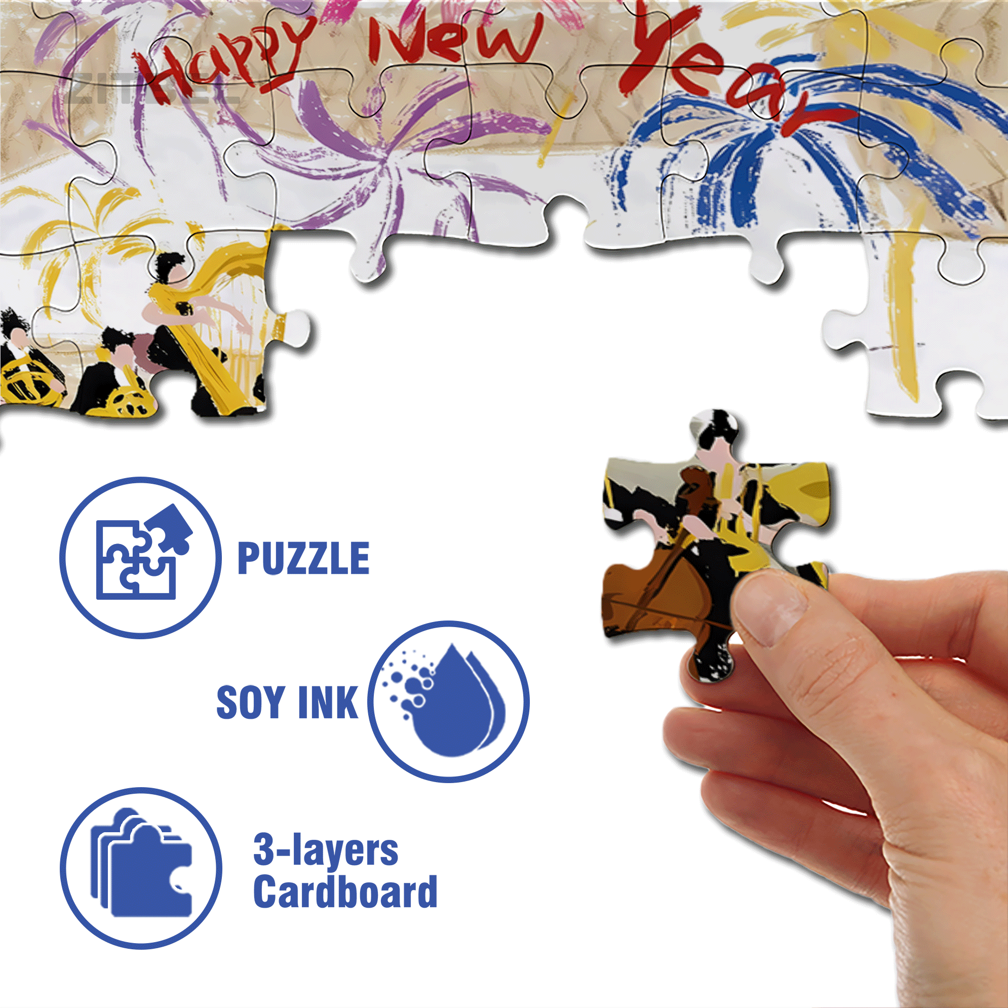 New Year's Concert 500pcs/1000pcs Jigsaw Puzzle, Scratch-Resistant, Interactive Family Game & Brain-Boosting DIY Decor, Perfect for Halloween, Christmas & New Year Gifts, Family Puzzle Game