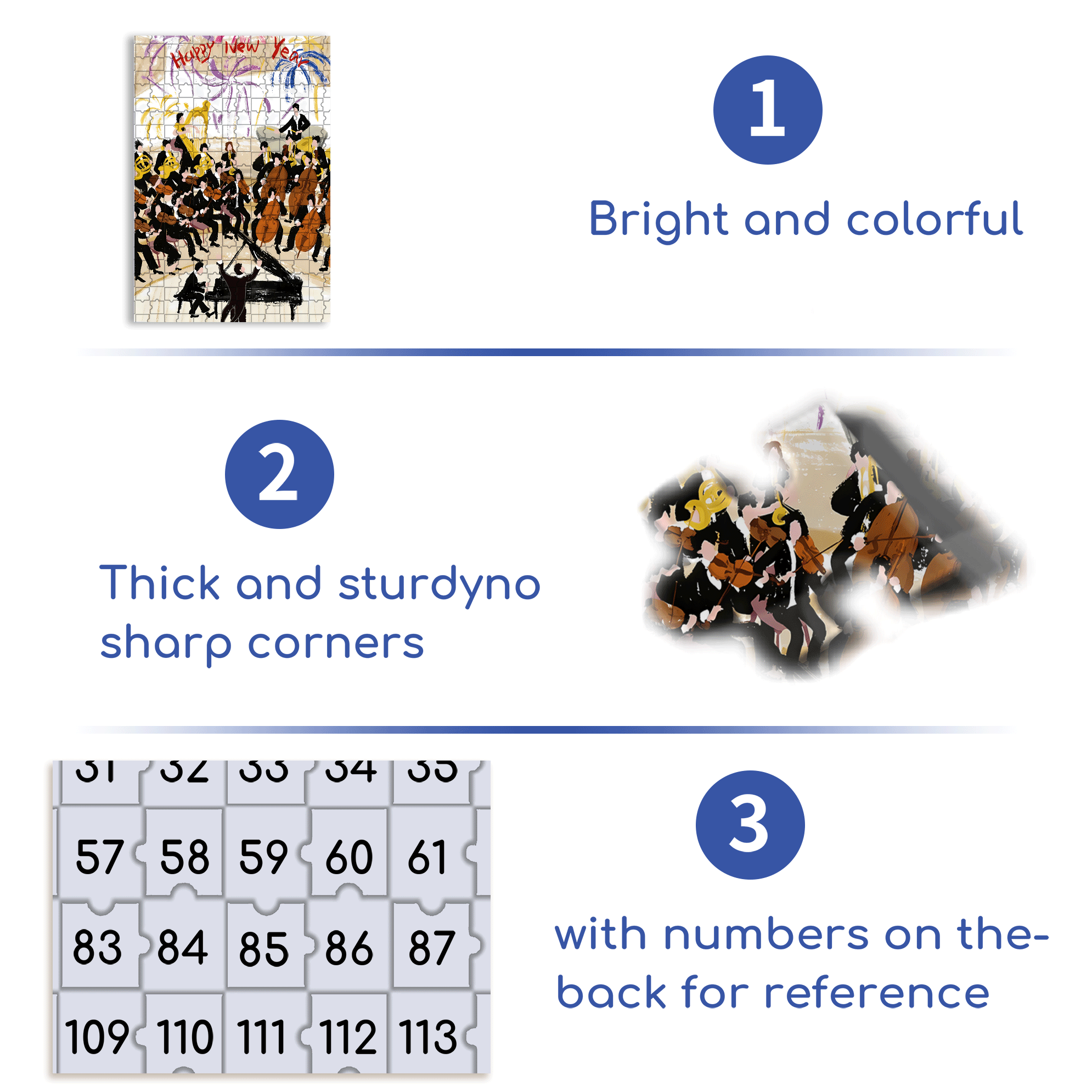 New Year's Concert 500pcs/1000pcs Jigsaw Puzzle, Scratch-Resistant, Interactive Family Game & Brain-Boosting DIY Decor, Perfect for Halloween, Christmas & New Year Gifts, Family Puzzle Game