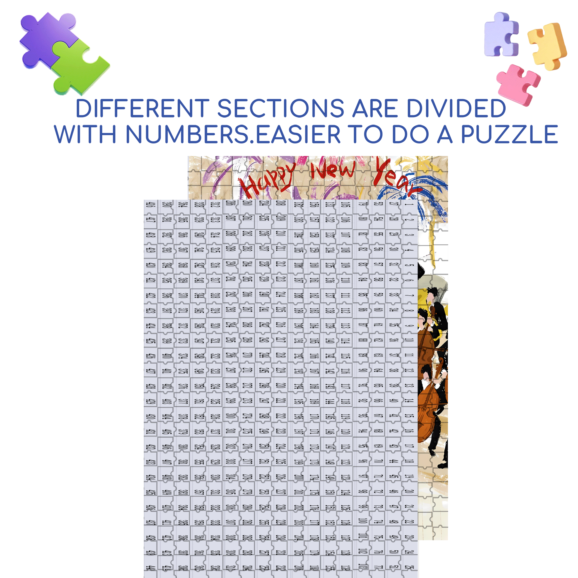 New Year's Concert 500pcs/1000pcs Jigsaw Puzzle, Scratch-Resistant, Interactive Family Game & Brain-Boosting DIY Decor, Perfect for Halloween, Christmas & New Year Gifts, Family Puzzle Game