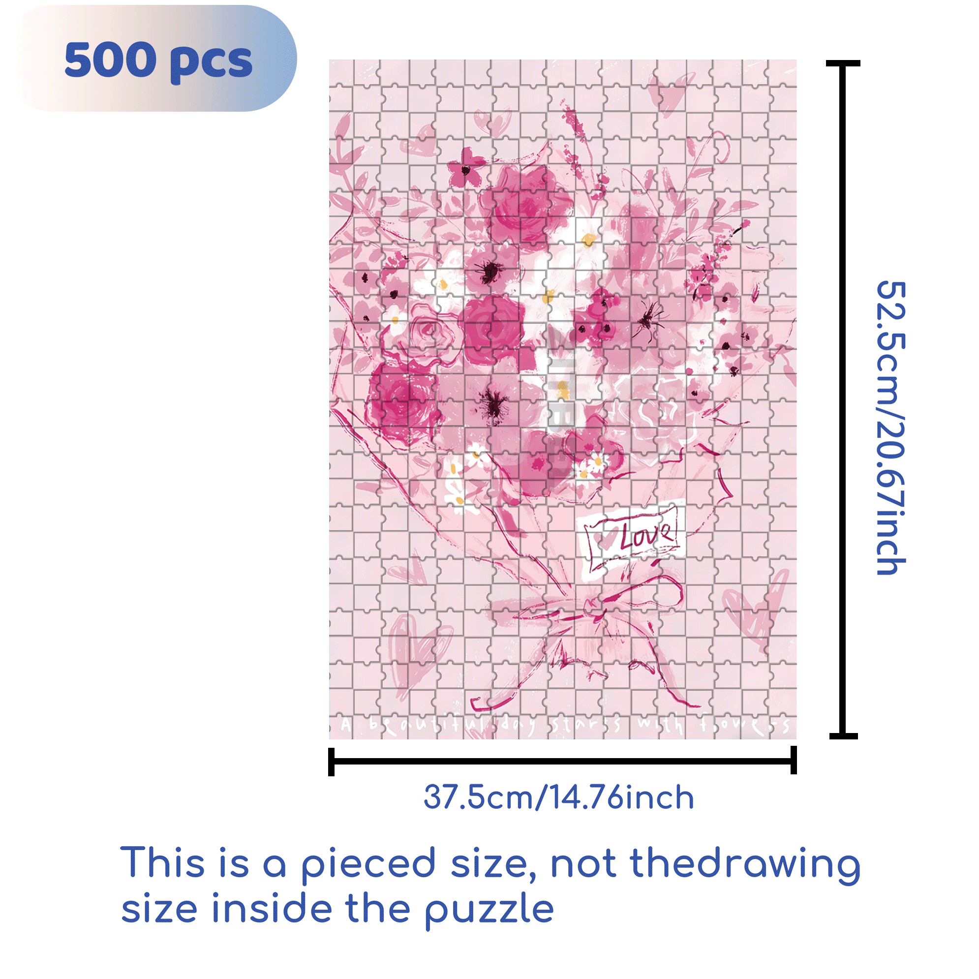 Pink Pink 500pcs/1000pcs Jigsaw Puzzle, Scratch-Resistant, Interactive Family Game & Brain-Boosting DIY Decor, Perfect for Halloween, Christmas & New Year Gifts, Family Puzzle Game