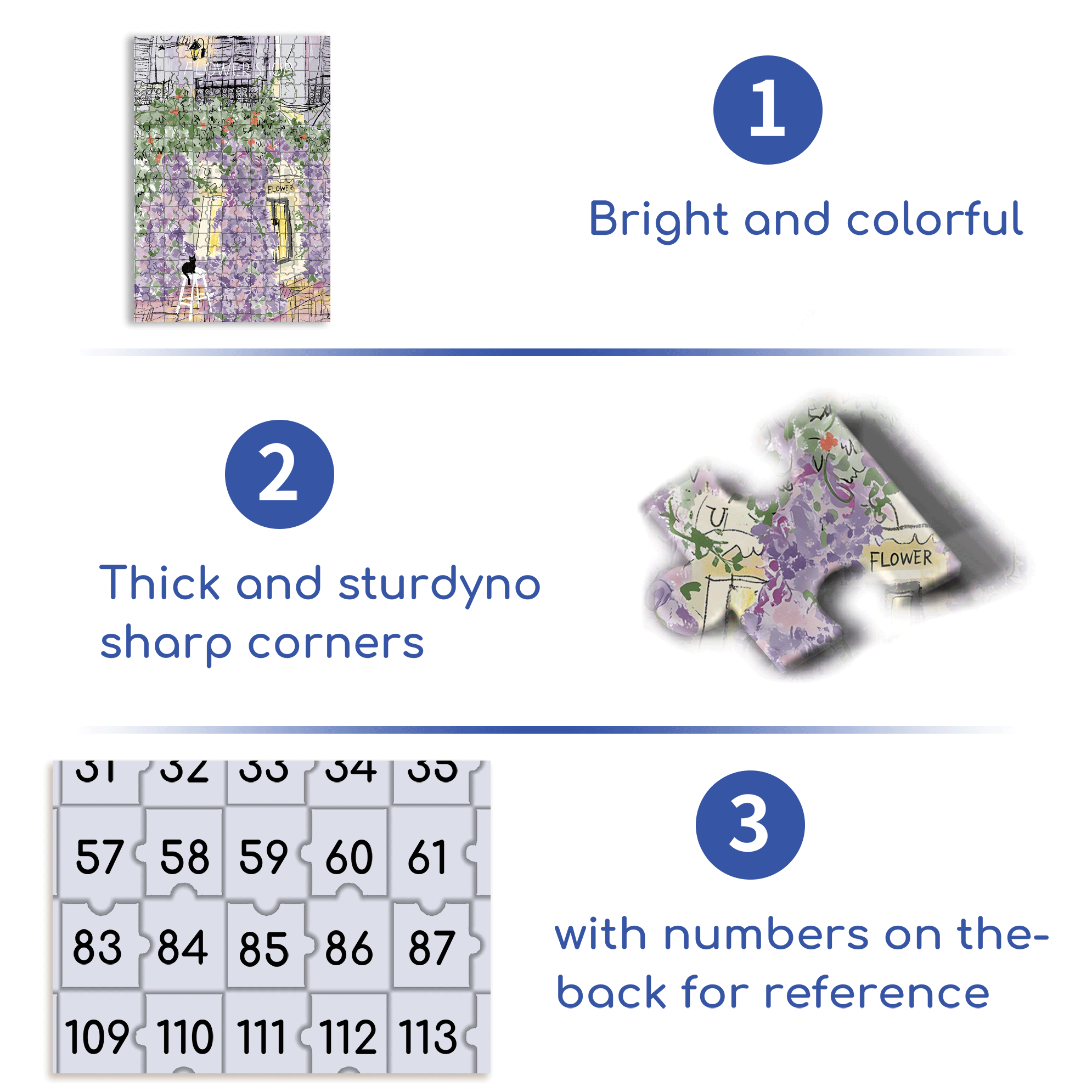 Purple Street Corner Flower Shop 500pcs/1000pcs Jigsaw Puzzle, Scratch-Resistant, Interactive Family Game & Brain-Boosting DIY Decor, Perfect for Halloween, Christmas & New Year Gifts, Family Puzzle Game