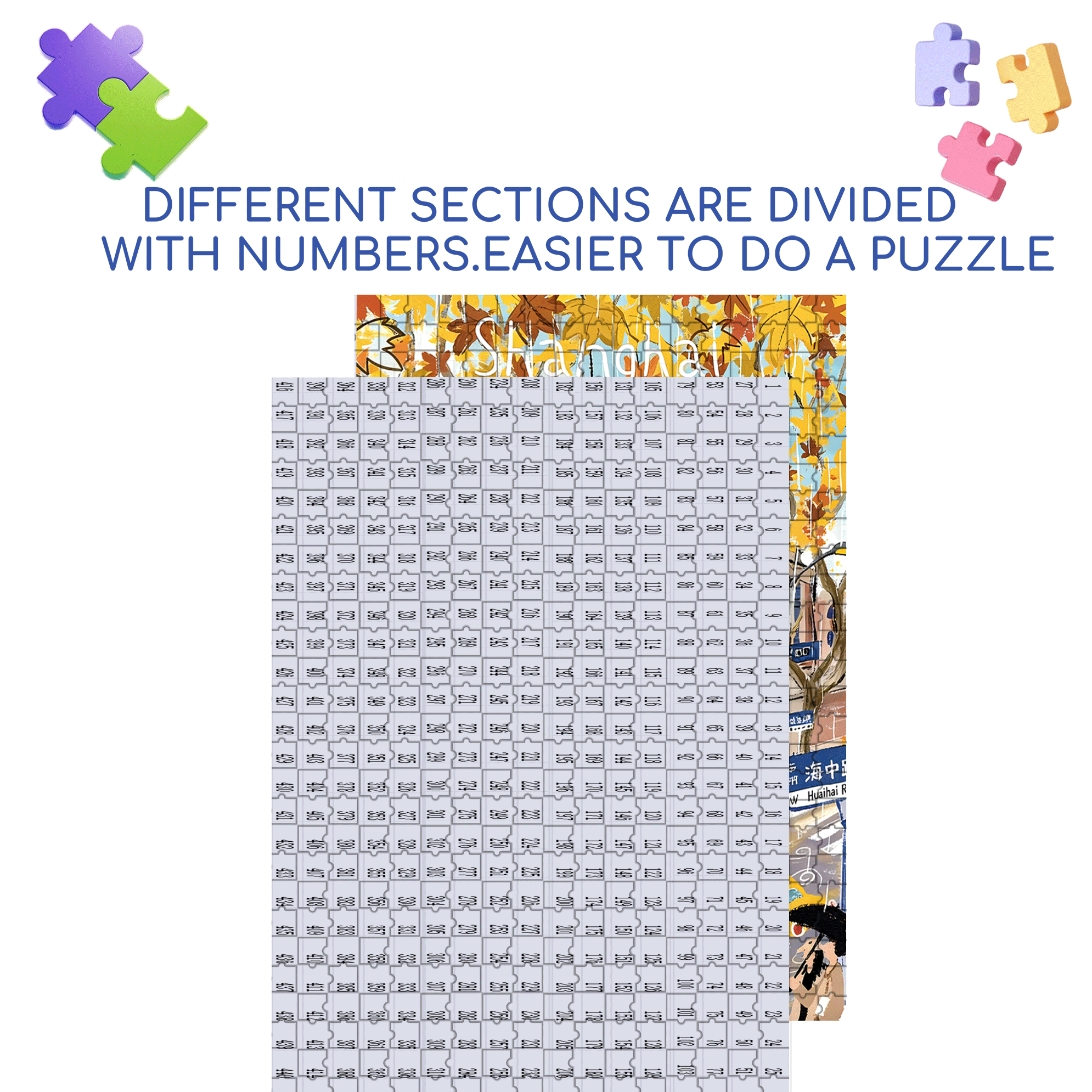 Rainy Days In Shanghai 500pcs/1000pcs Jigsaw Puzzle, Scratch-Resistant, Interactive Family Game & Brain-Boosting DIY Decor, Perfect for Halloween, Christmas & New Year Gifts, Family Puzzle Game