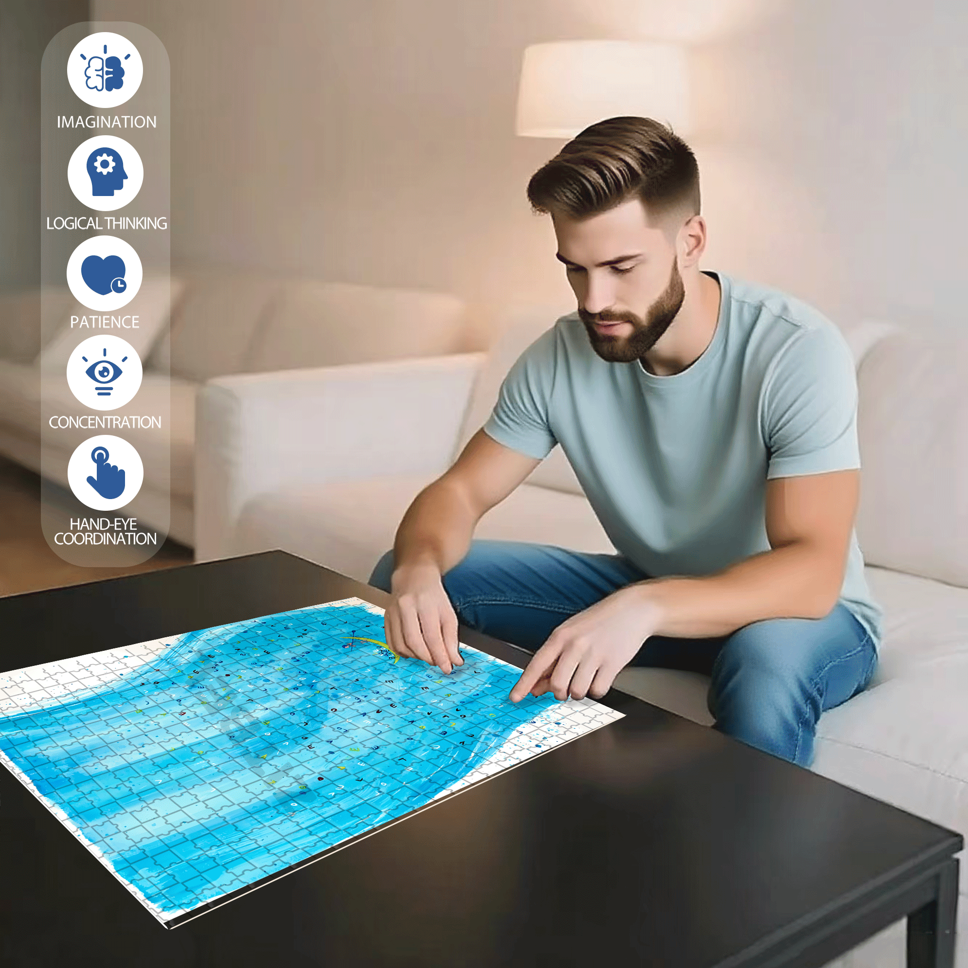 Reunion After Long Separation 500pcs/1000pcs Jigsaw Puzzle, Scratch-Resistant, Interactive Family Game & Brain-Boosting DIY Decor, Perfect for Halloween, Christmas & New Year Gifts, Family Puzzle Game