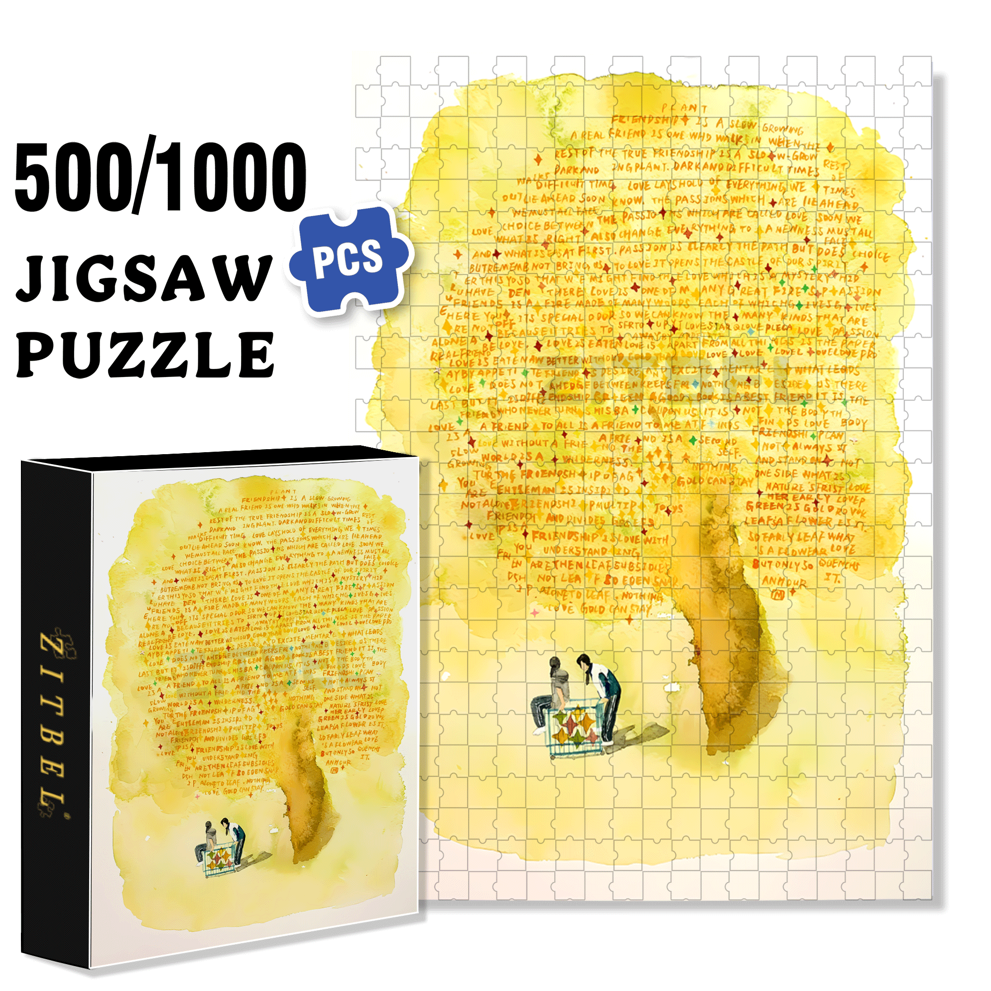 Seasonal Rotation 500pcs/1000pcs Jigsaw Puzzle, Scratch-Resistant, Interactive Family Game & Brain-Boosting DIY Decor, Perfect for Halloween, Christmas & New Year Gifts, Family Puzzle Game