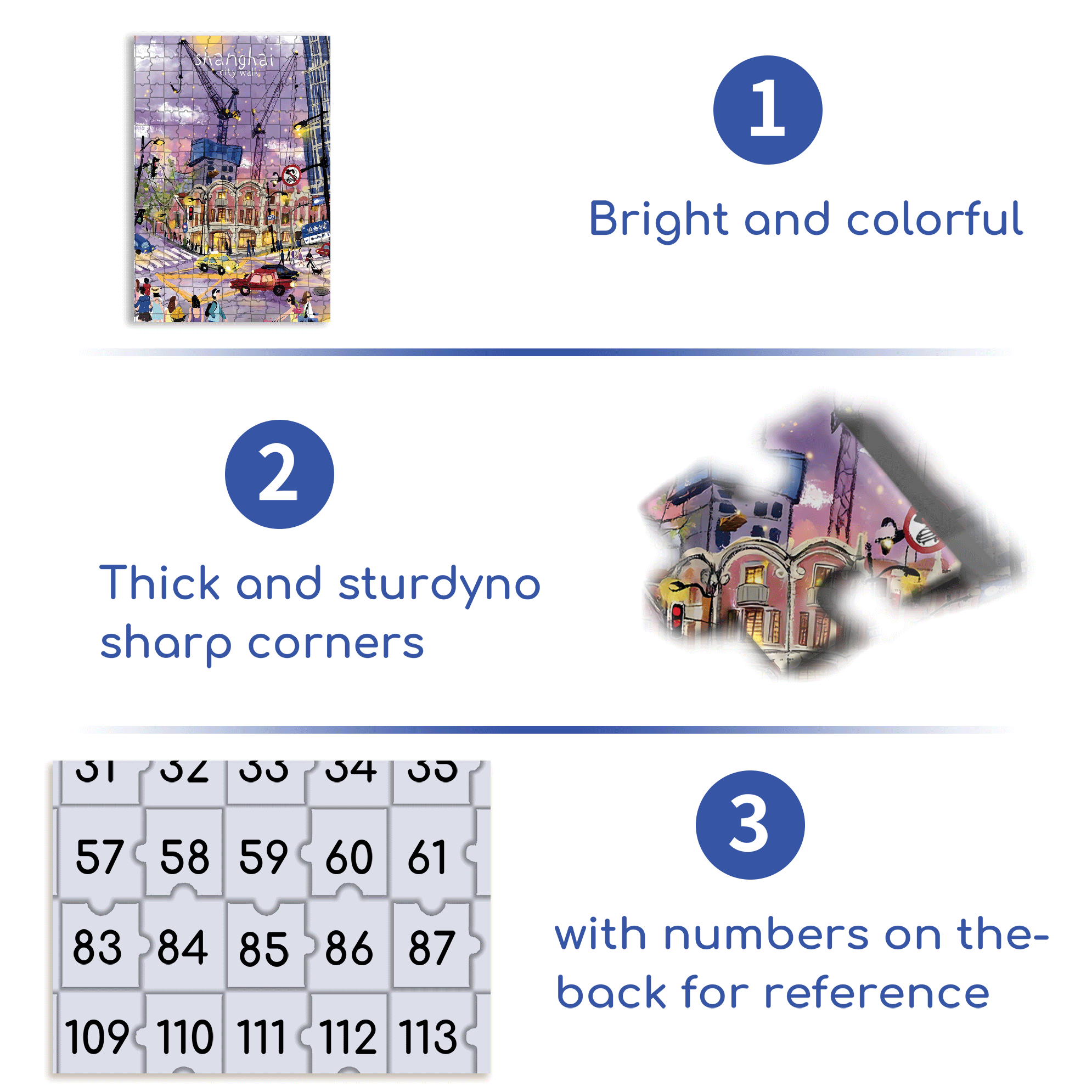 ShangHai City Walk 500pcs/1000pcs Jigsaw Puzzle, Scratch-Resistant, Interactive Family Game & Brain-Boosting DIY Decor, Perfect for Halloween, Christmas & New Year Gifts, Family Puzzle Game