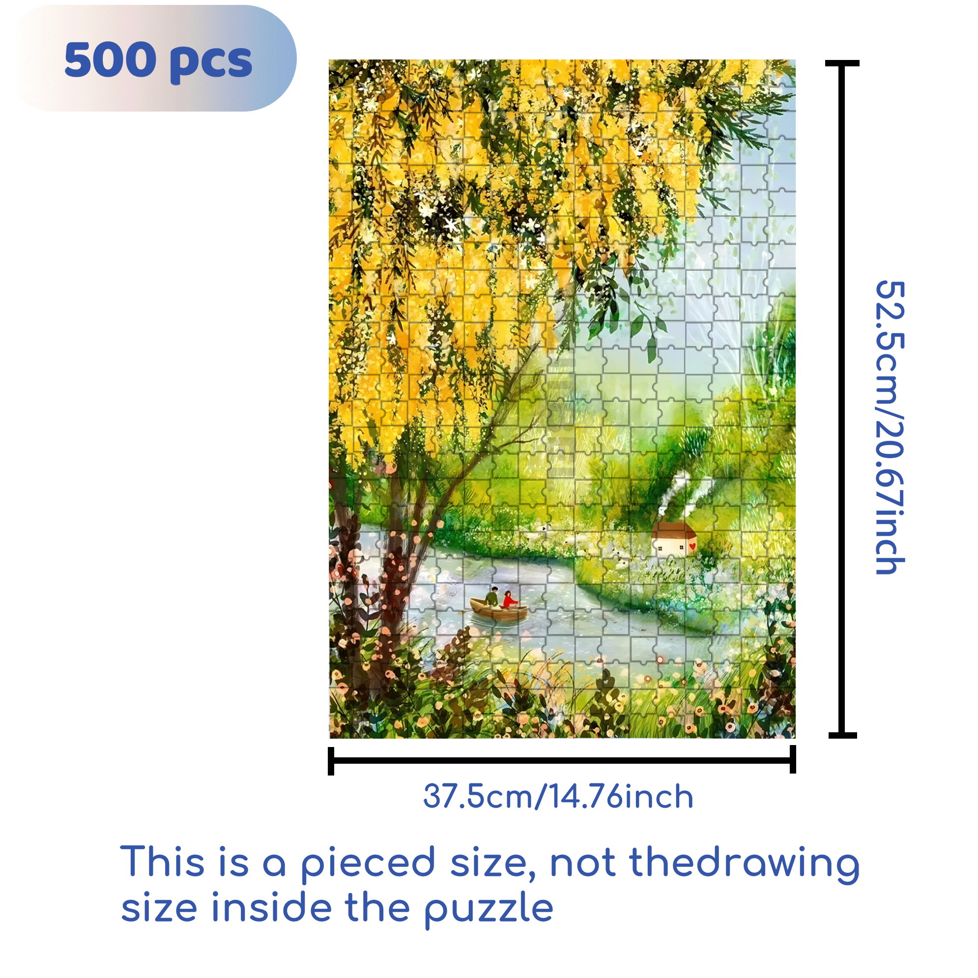 The Little Boat of Love 500pcs/1000pcs Jigsaw Puzzle, Scratch-Resistant, Interactive Family Game & Brain-Boosting DIY Decor, Perfect for Halloween, Christmas & New Year Gifts, Family Puzzle Game