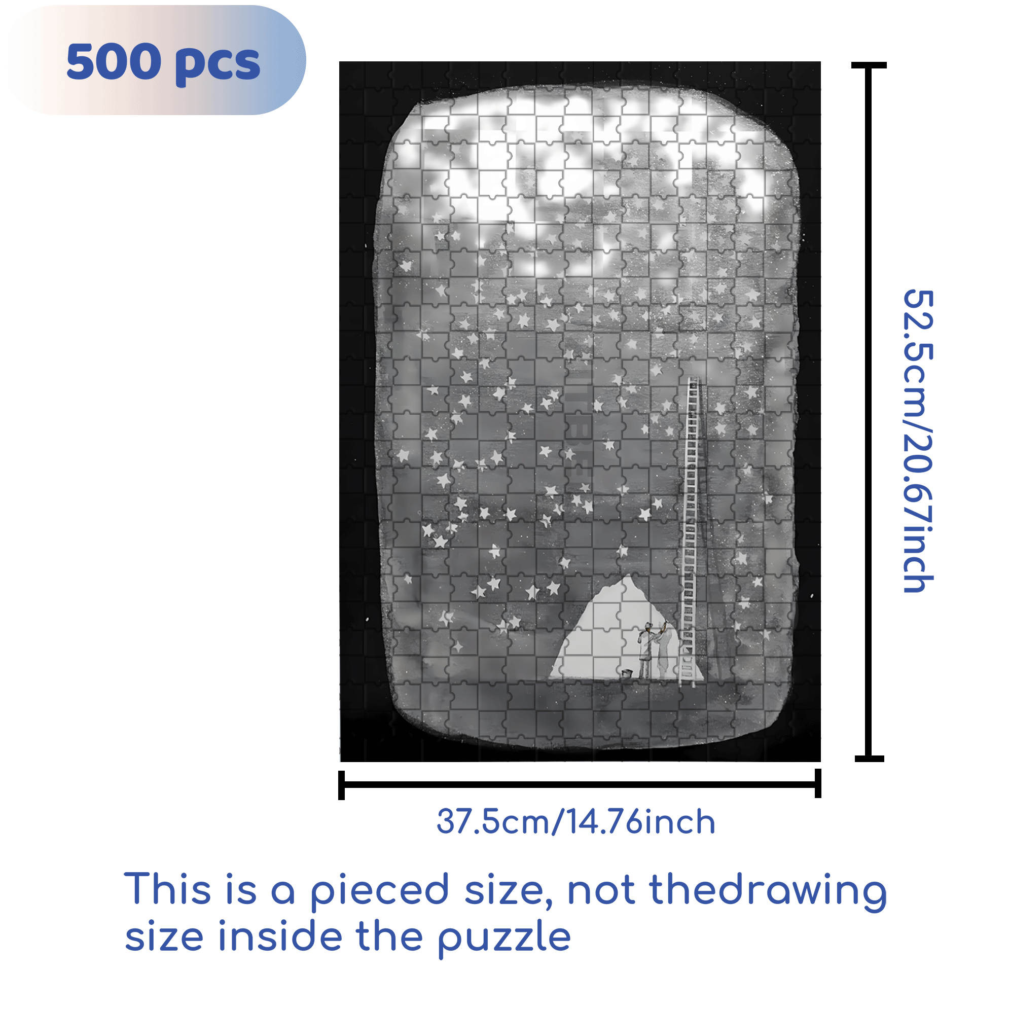The Person Who Draws Stars 500pcs/1000pcs Jigsaw Puzzle, Scratch-Resistant, Interactive Family Game & Brain-Boosting DIY Decor, Perfect for Halloween, Christmas & New Year Gifts, Family Puzzle Game