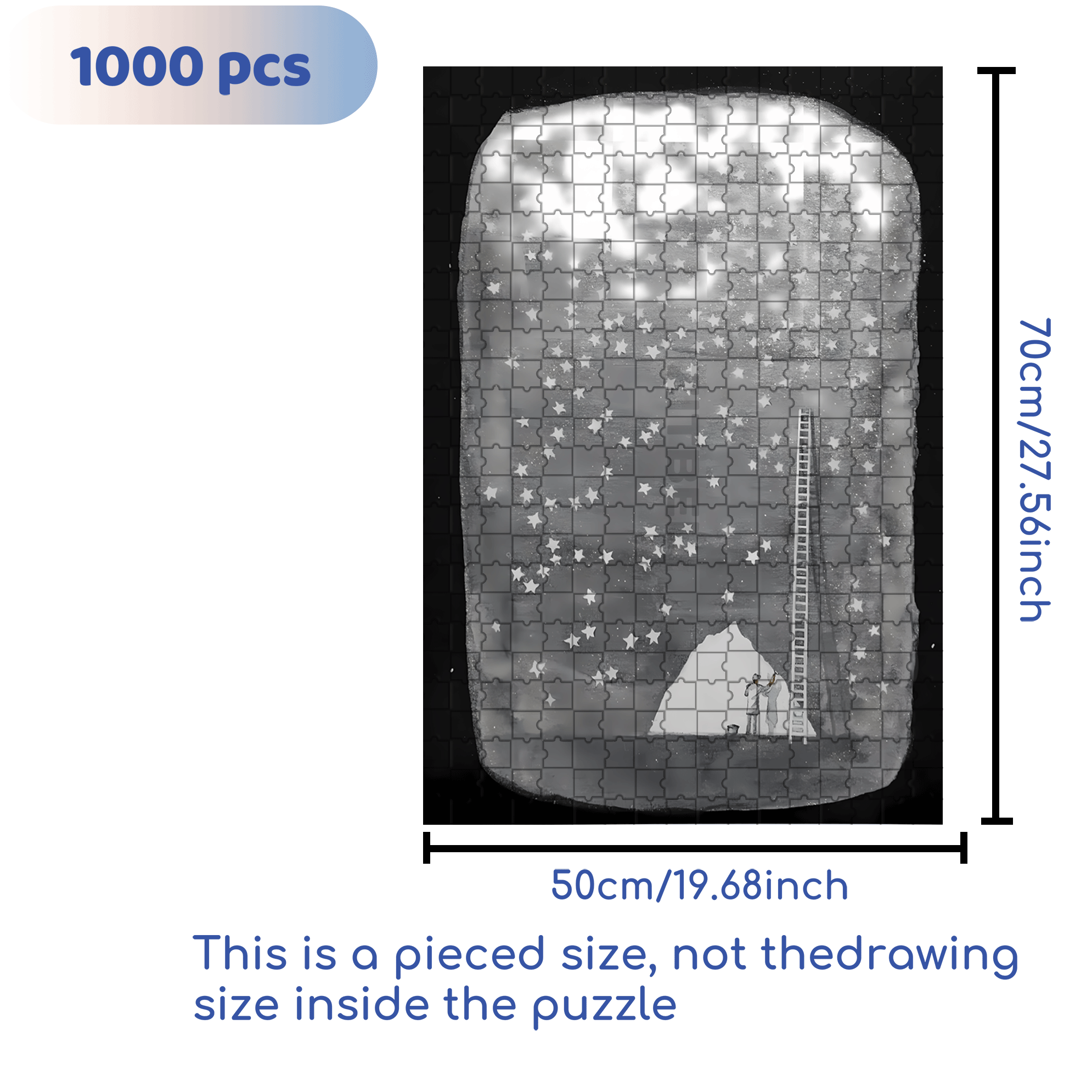 The Person Who Draws Stars 500pcs/1000pcs Jigsaw Puzzle, Scratch-Resistant, Interactive Family Game & Brain-Boosting DIY Decor, Perfect for Halloween, Christmas & New Year Gifts, Family Puzzle Game